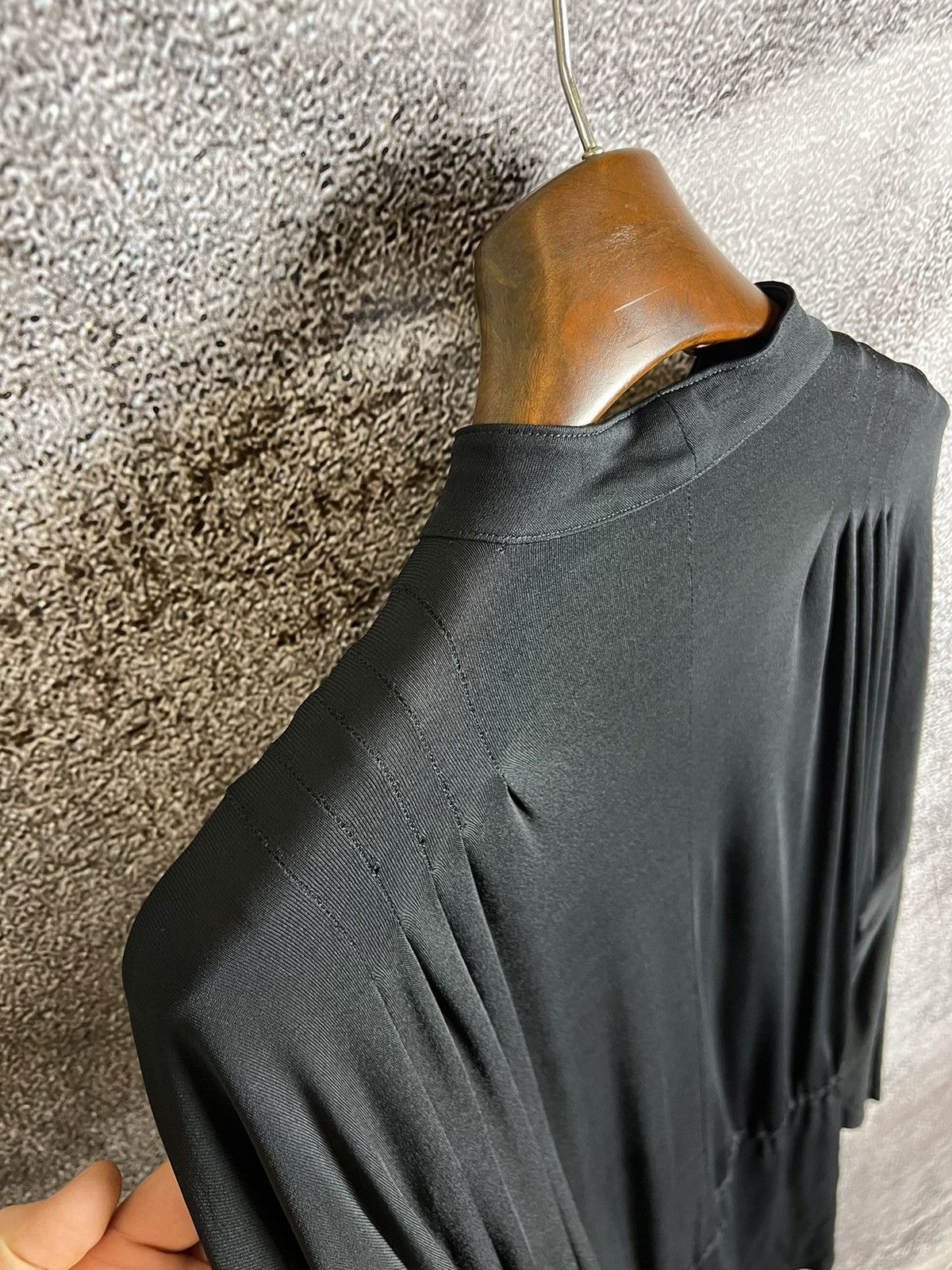 Designer × Jil Sander 90s Jil Sander black vintage viscose tunic dress pleated Size S / US 4 / IT 40 - 14 Thumbnail