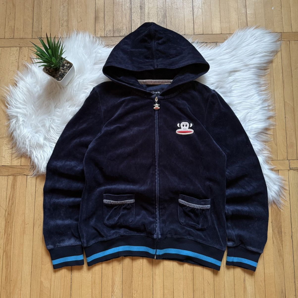 Paul Frank 📌 Vintage Paul Frank Y2K Velour Zip-Hoodie Size XL / US 12-14 / IT 48-50 - 1 Thumbnail
