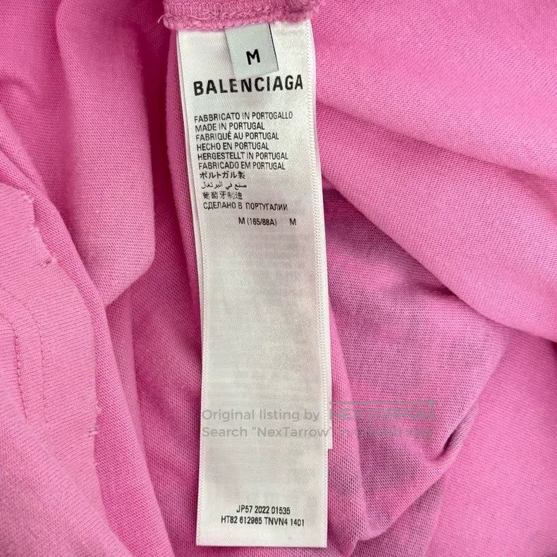 Balenciaga Balenciaga Pink splatter letter logo short-sleeved shirt Size US M / EU 48-50 / 2 - 4 Thumbnail