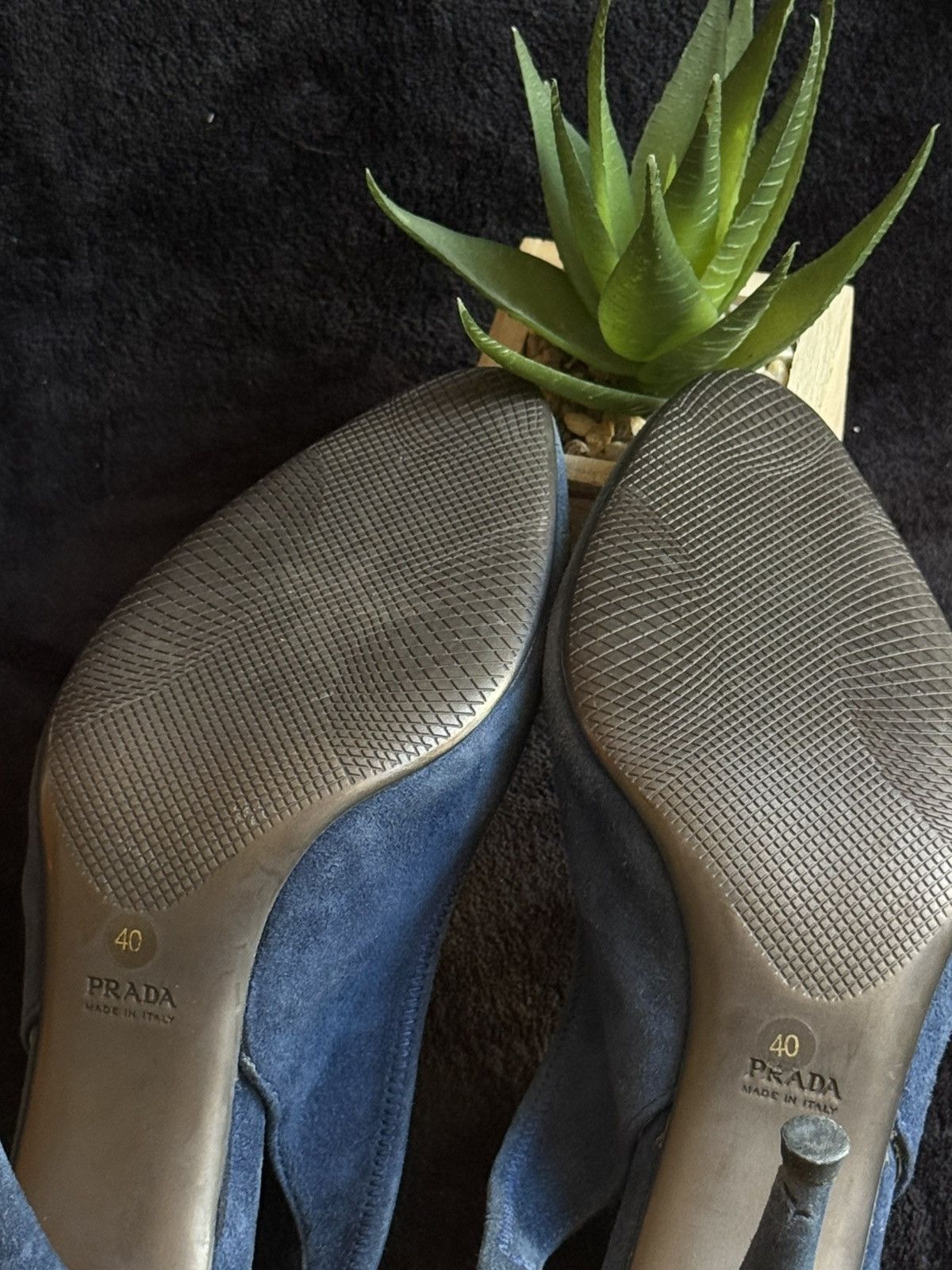 Prada Prada Suede Slingback Heels – Navy – Elegant Classic Size US 10 / IT 40 - 4 Thumbnail