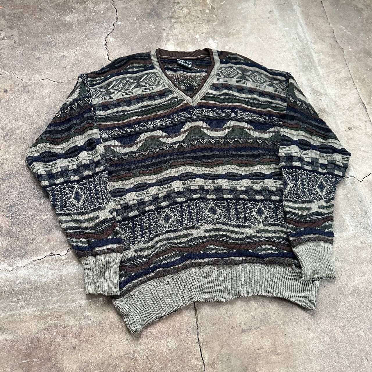 Carlo Colucci 90’s Vintage Wool Mohair Coogi style Florentino Sweater Size US XXL / EU 58 / 5 - 7 Thumbnail