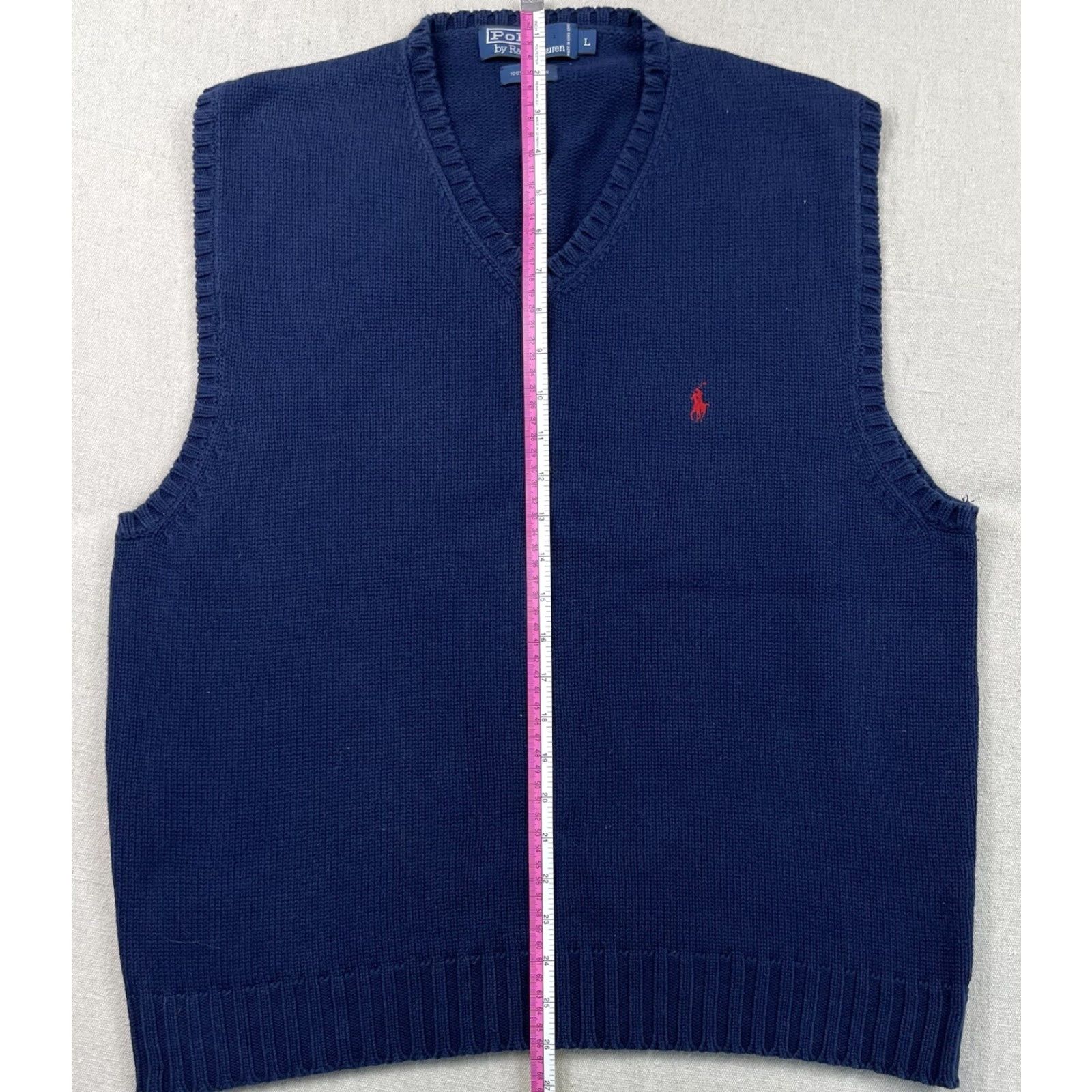 Polo Ralph Lauren VINTAGE Polo Ralph Lauren Knit Vest Mens L Navy Blue V-Neck 90s Golf Size US L / EU 52-54 / 3 - 5 Thumbnail