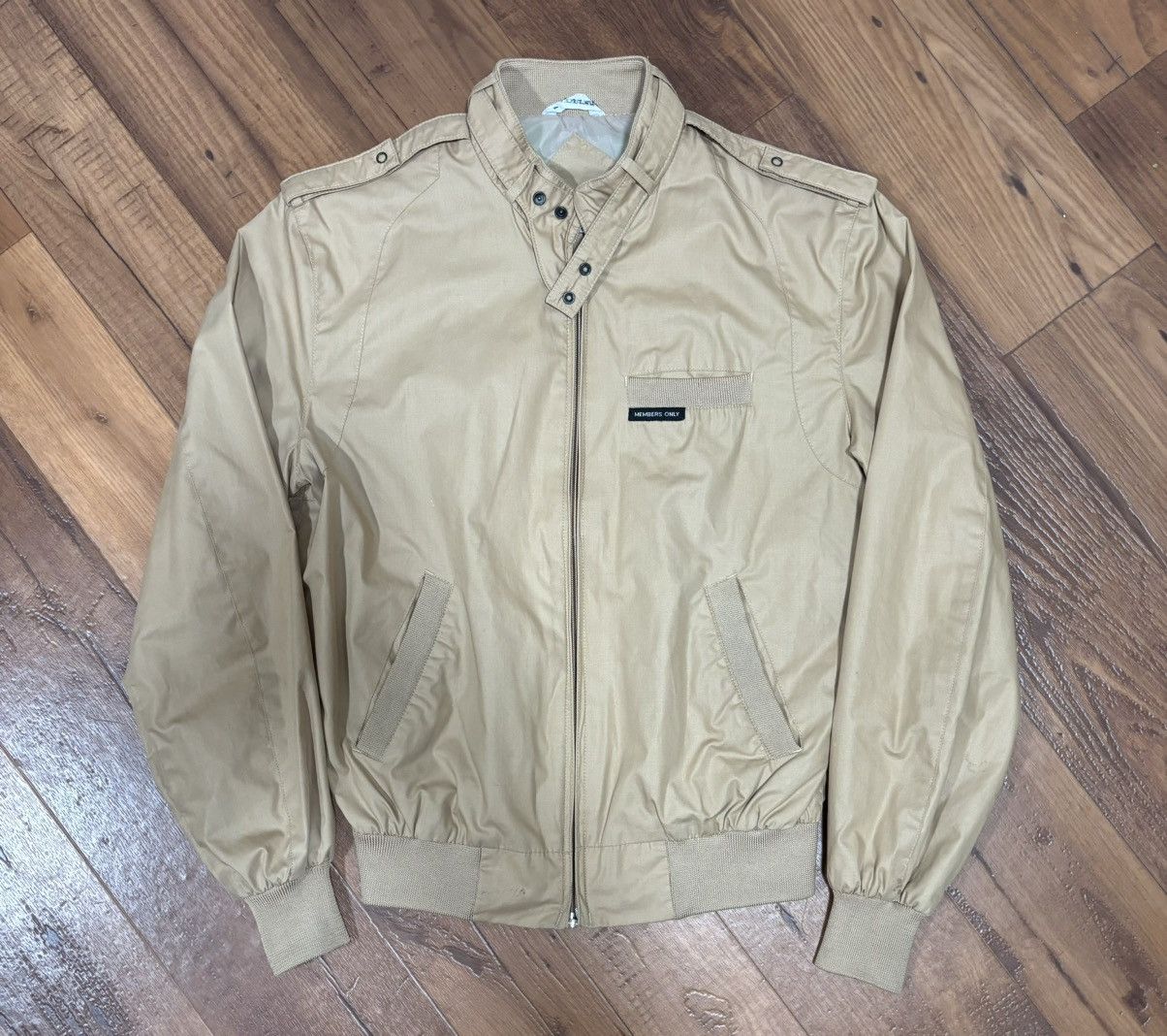 Members Only × Vintage Vintage Members Only Jacket Tan Full Zip Up Bomber Size US M / EU 48-50 / 2 - 1 Thumbnail