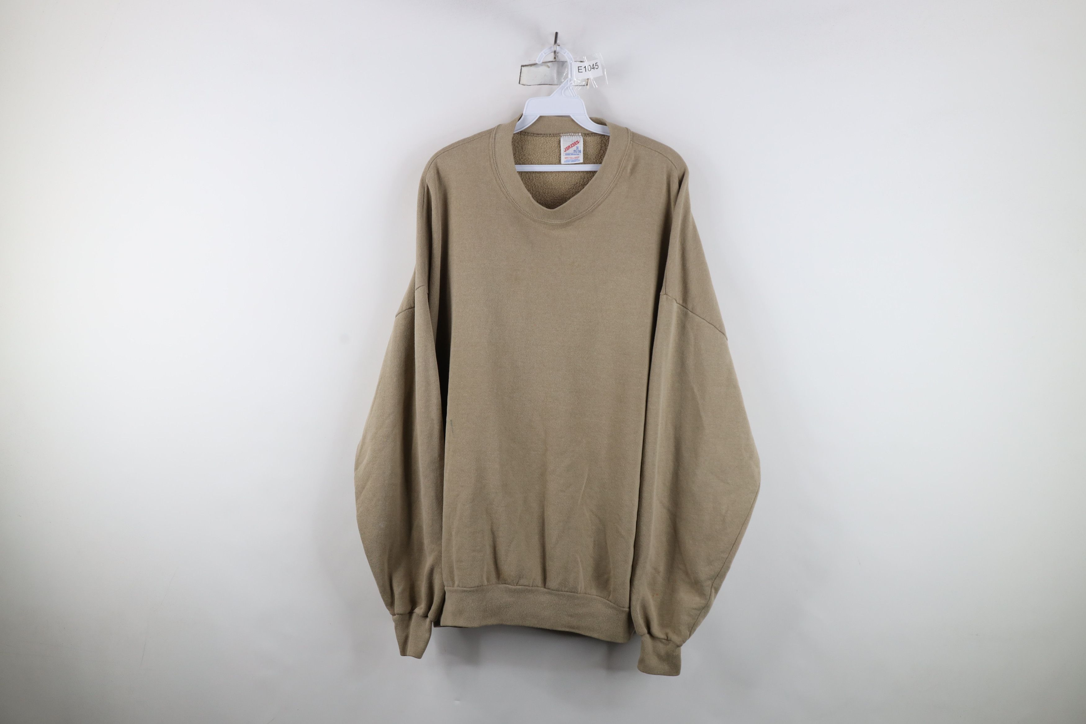 Vintage Vintage 90s Streetwear Crewneck Sweatshirt Beige Khaki USA Size US XXL / EU 58 / 5 - 1 Thumbnail