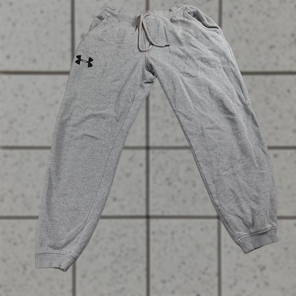 Under Armour Under Armour Pants Mens L Gray Loose Drawstring Jogger Sweatpants Gym Tapered Size US 29 - 1 Thumbnail