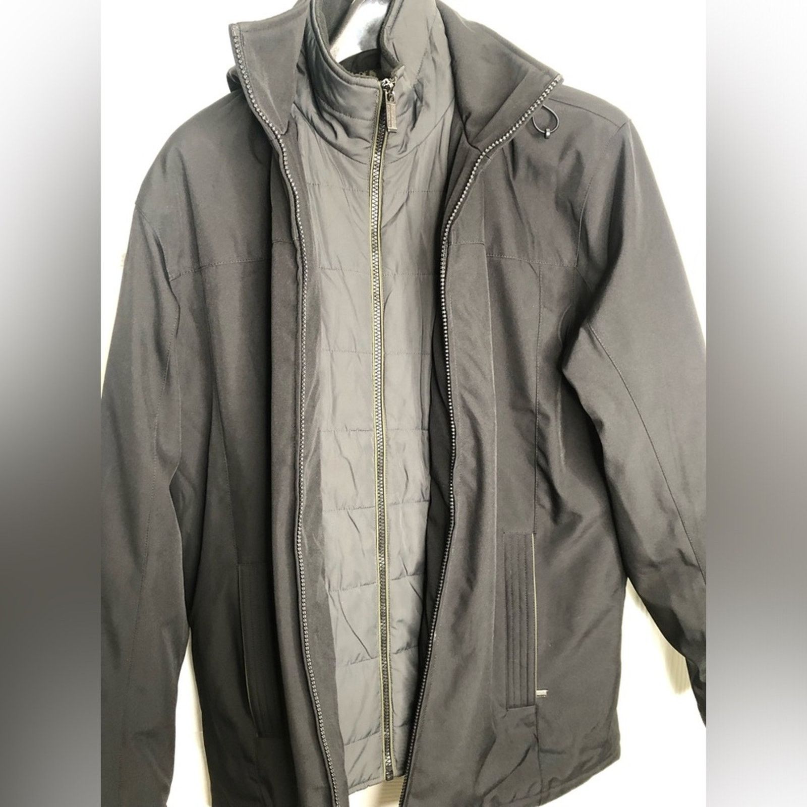 Weatherproof WEATHERPROOF Men’s Medium Black Hooded Double Zip Parka Size US M / EU 48-50 / 2 - 8 Thumbnail