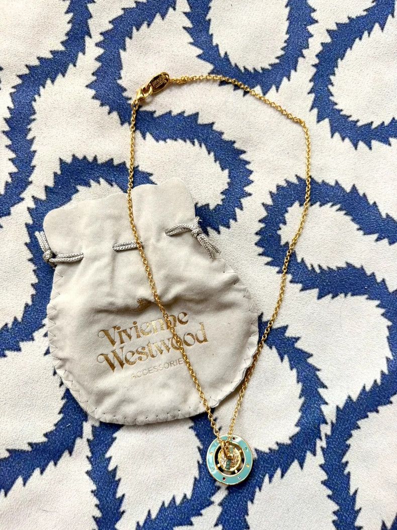 Vivienne Westwood Vivienne Westwood Blue enamel diamond Saturn Orb necklace Size ONE SIZE - 5 Thumbnail