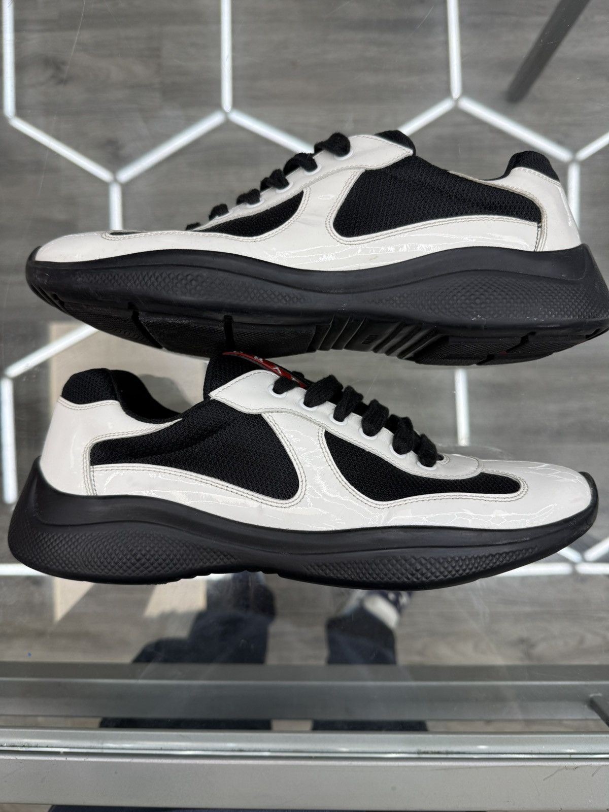 Prada Prada Cup Sneakers - White/Black Size US 8 / EU 41 - 3 Thumbnail