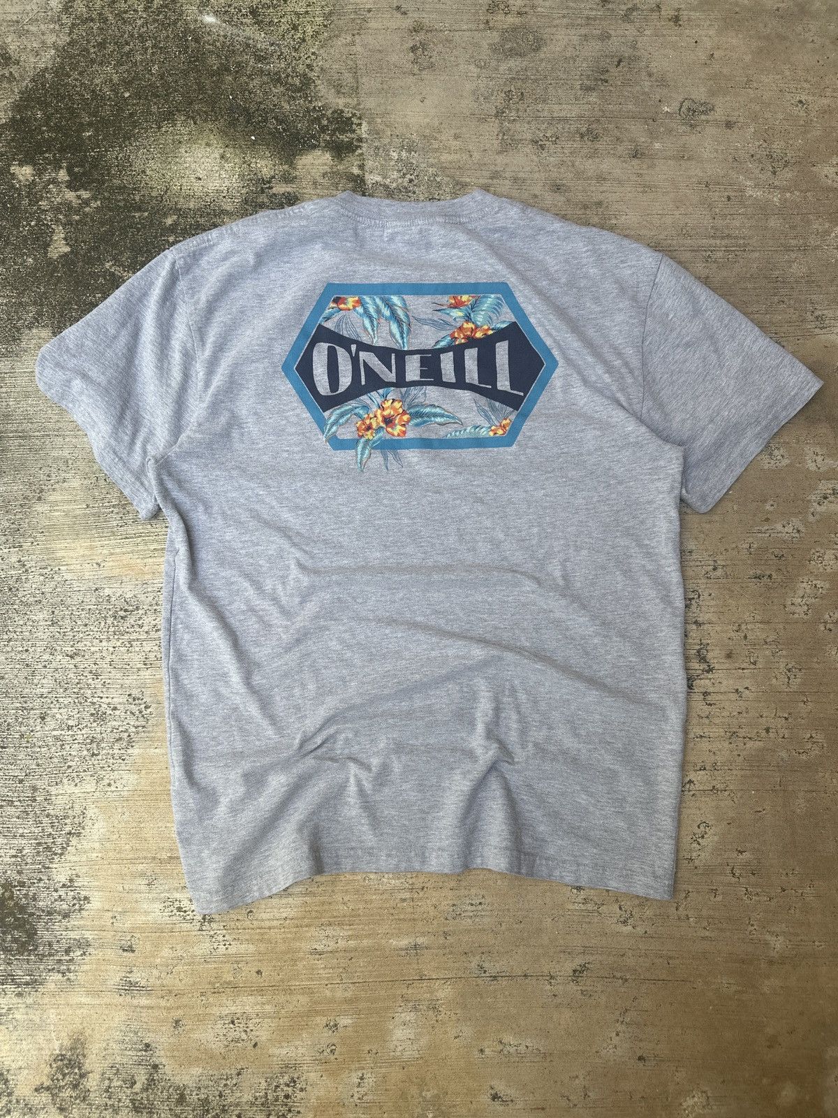 O'Neill × Vintage Vintage 90s Gray O’Neil Surfwear Tee Shirt Medium Size US M / EU 48-50 / 2 - 1 Thumbnail