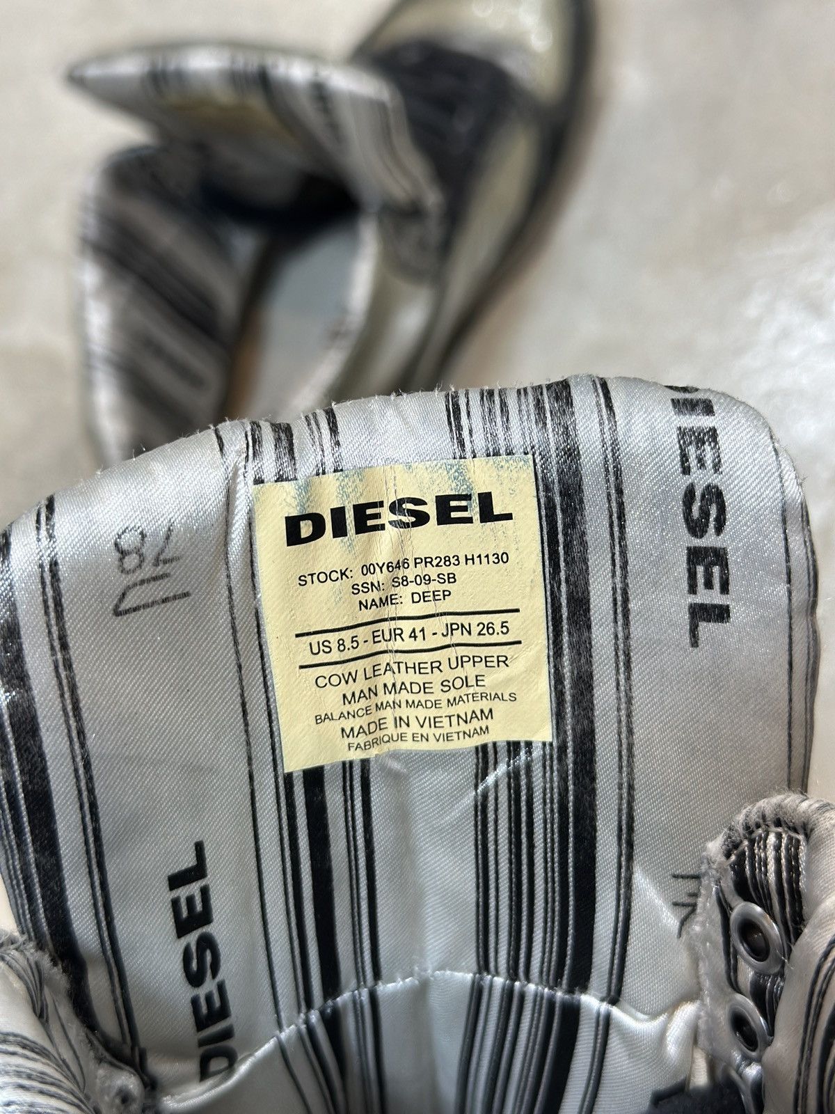 Diesel (SS08) DEEP HI TOP Size US 8.5 / EU 41-42 - 11 Thumbnail