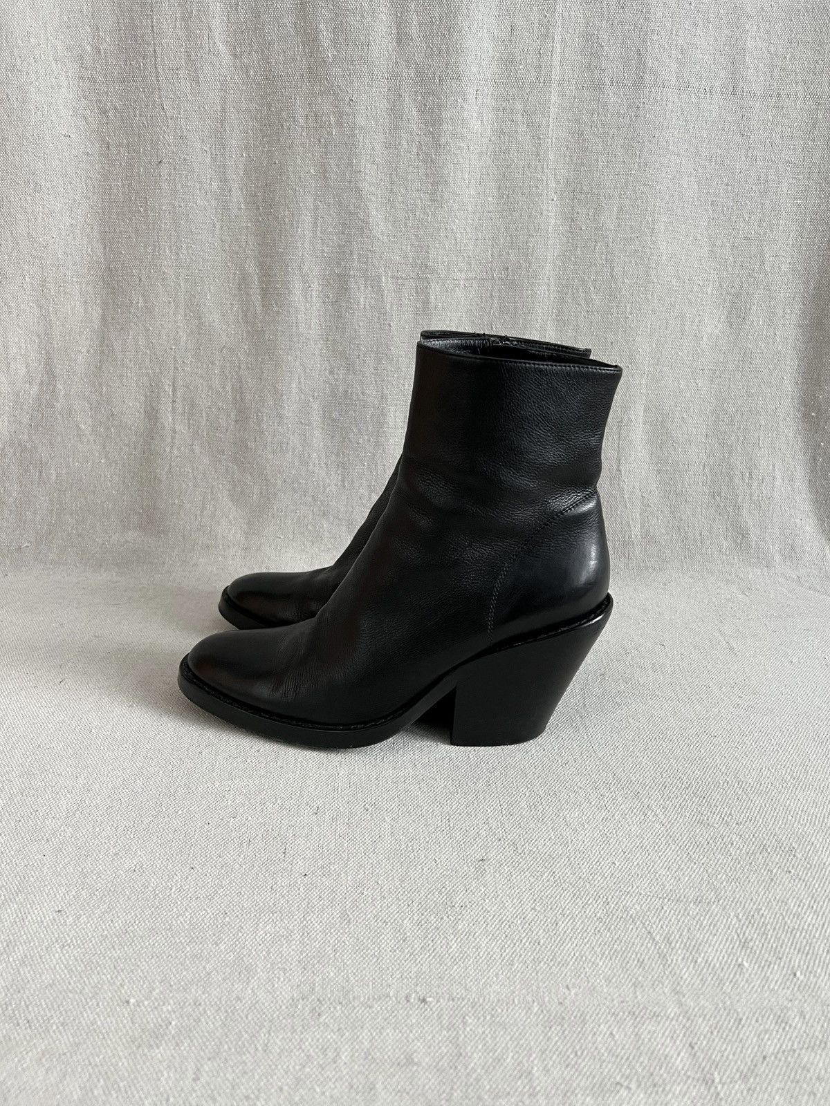 Ann Demeulemeester Ann Demeulemeester Baby Calf Cuban Heel Leather Ankle Boots Size US 9 / IT 39 - 4 Thumbnail