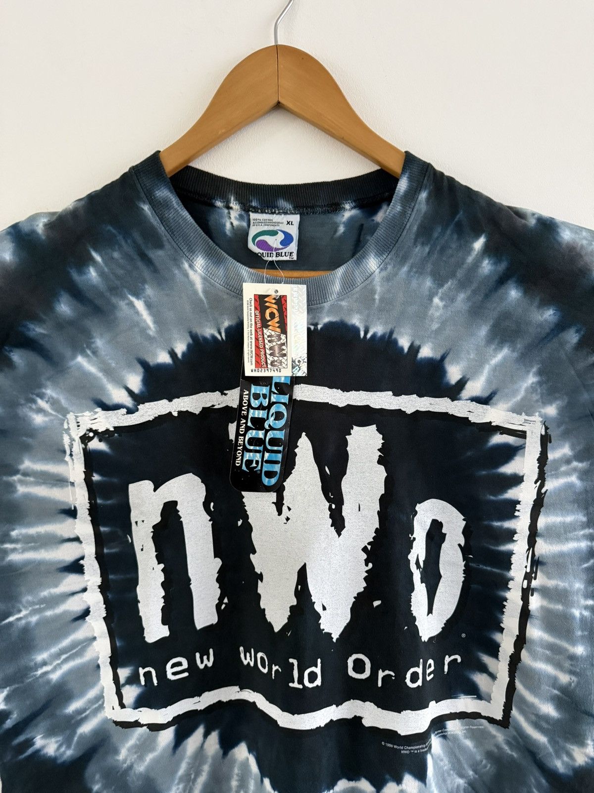 Liquid Blue NWO New World Order 1998 Liquid Blue Tie Dye WCW Size US XL / EU 56 / 4 - 2 Thumbnail