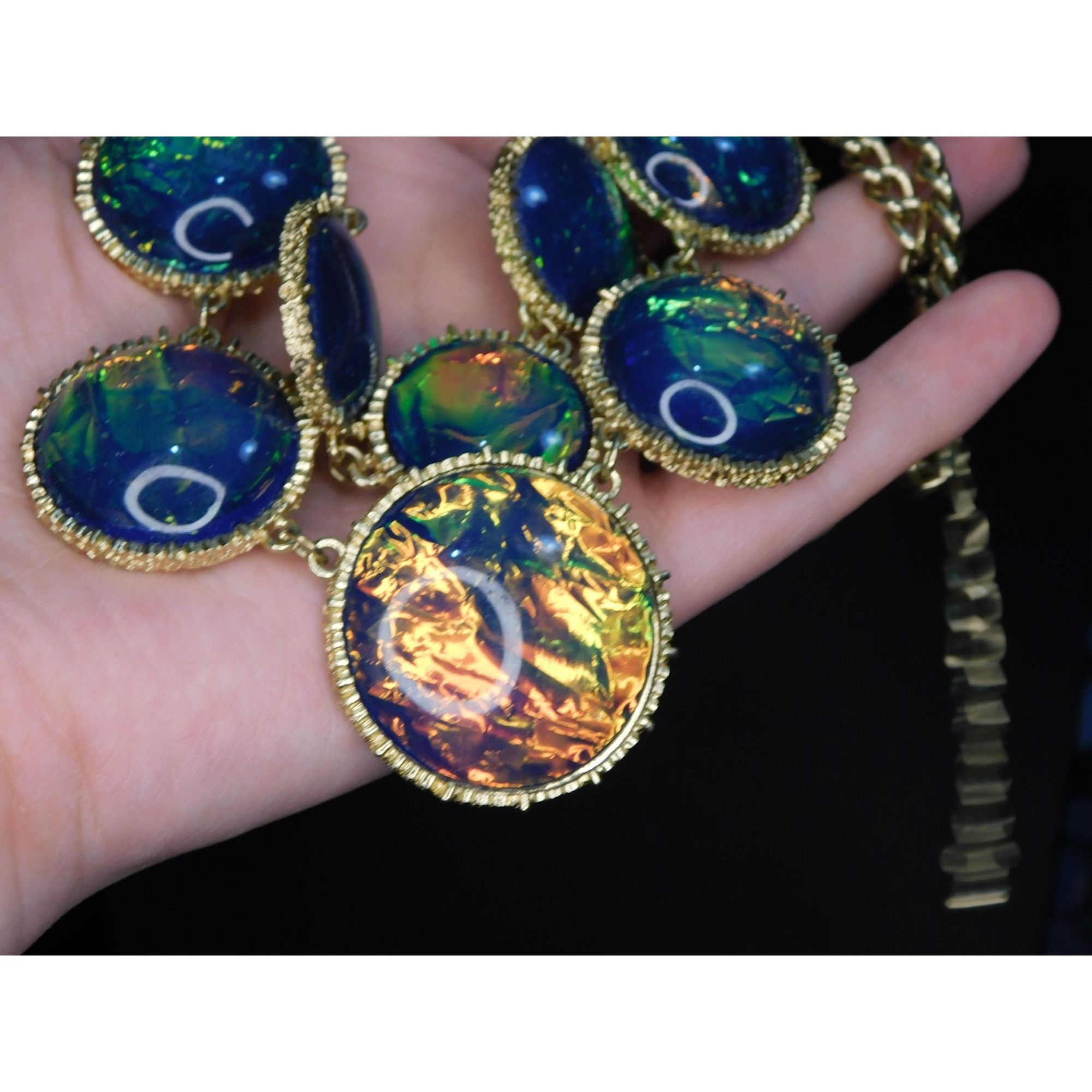 Other Whimsical Fantasy Faux Opal Statement Necklace Size ONE SIZE - 5 Thumbnail