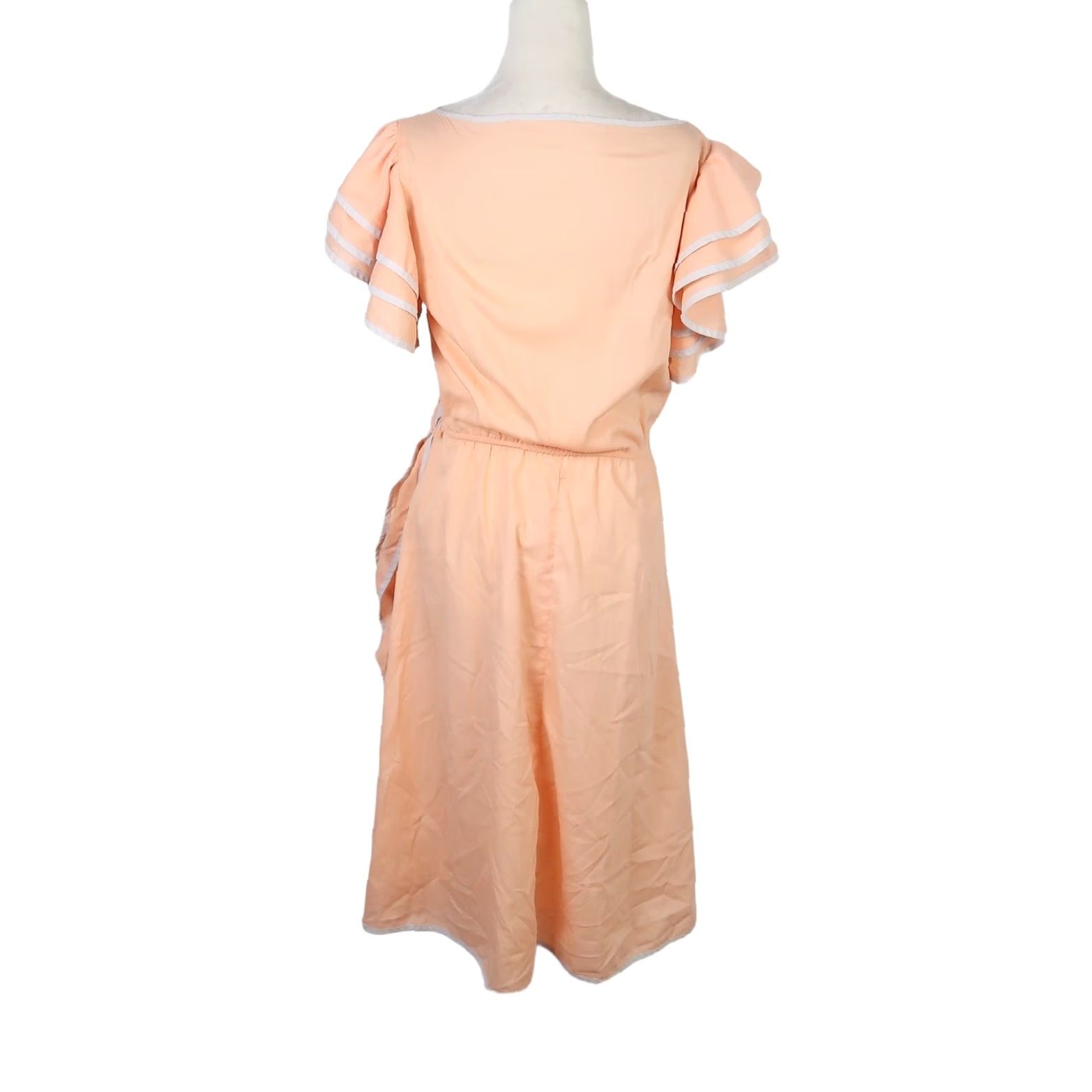 Vintage VINTAGE 60s peach orange sailor frilly midi dress S Women Short Sleeve Knee Length A-Line Casual 60s Nautical Size S / US 4 / IT 40 - 4 Thumbnail