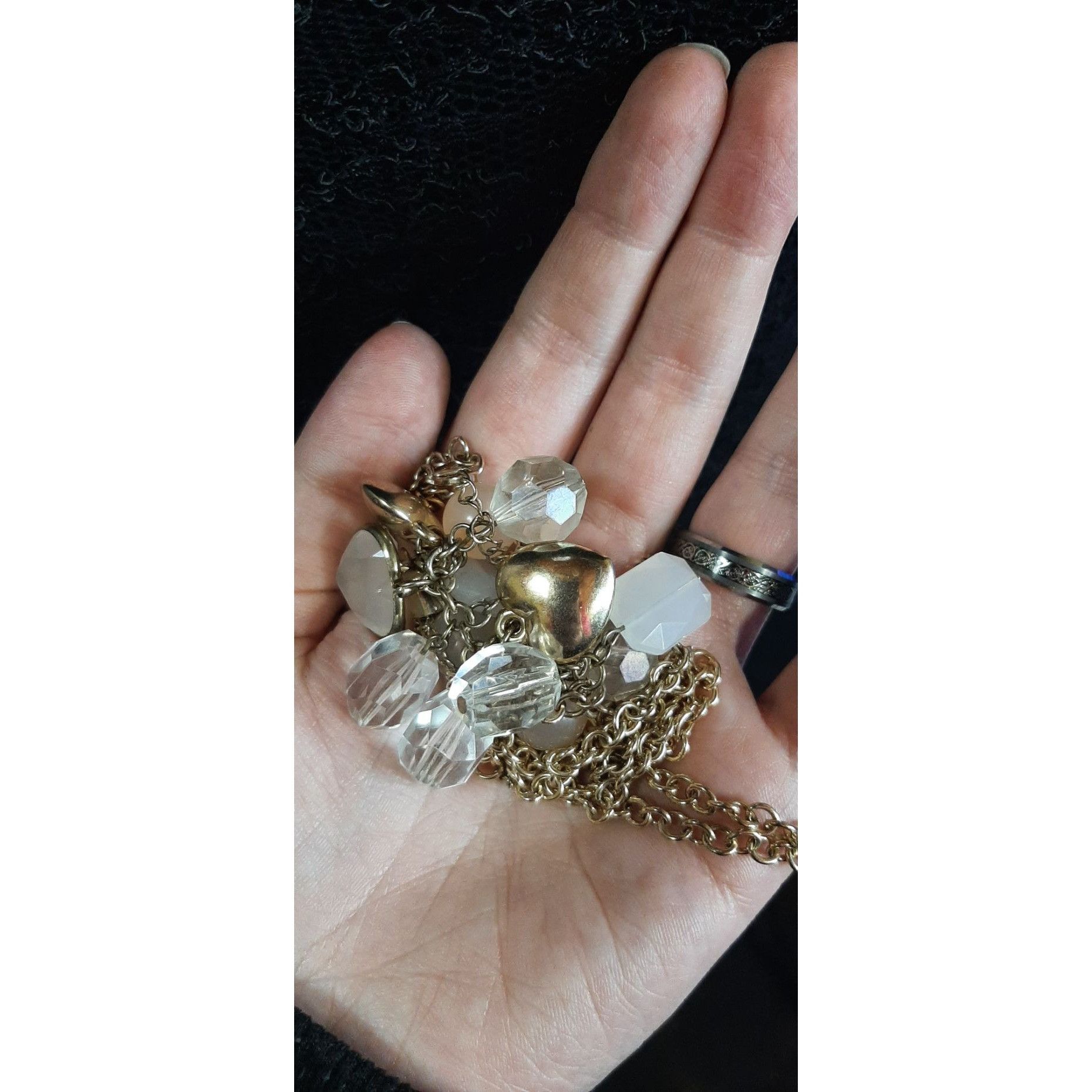 Other Y2K Heart And Crystal Charm Tassel Pendant Necklace Size ONE SIZE - 4 Thumbnail