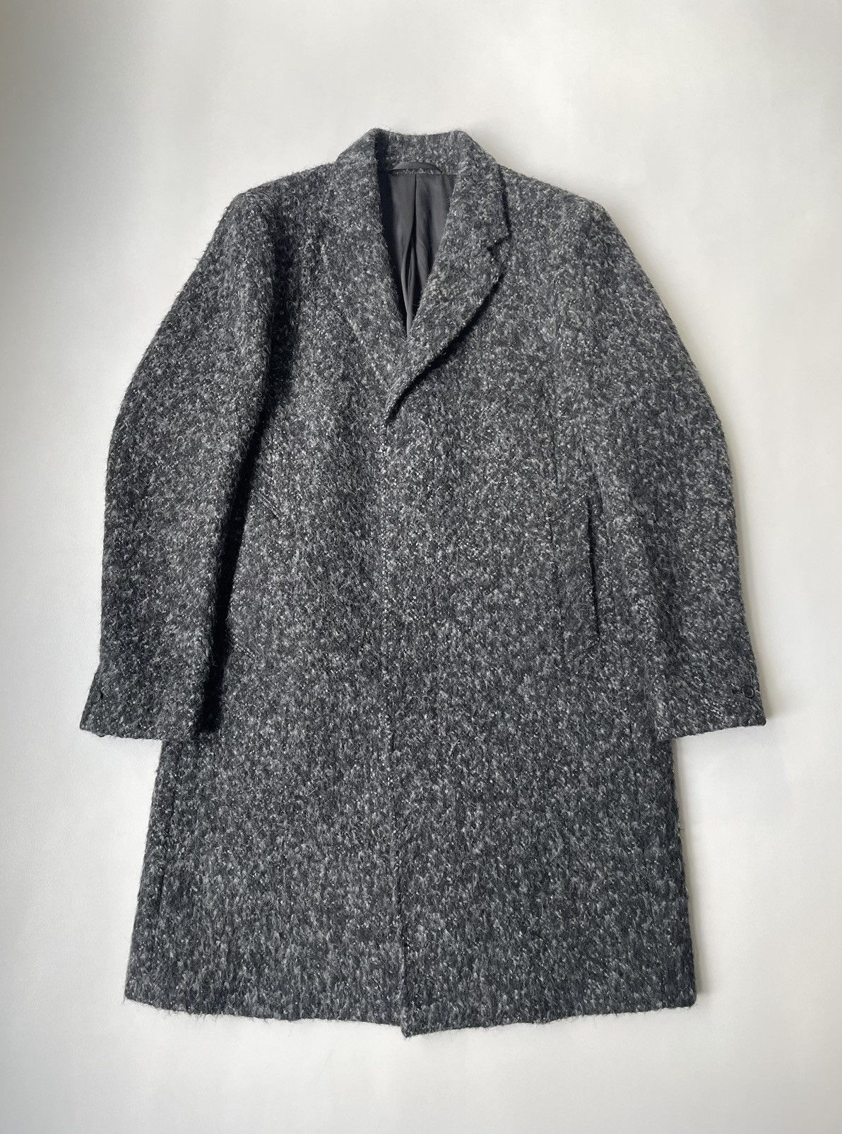 image of Our Legacy A/w 15 ‘Agnello’ Boucle Alpaca Overcoat in Grey, Men's (Size Small)