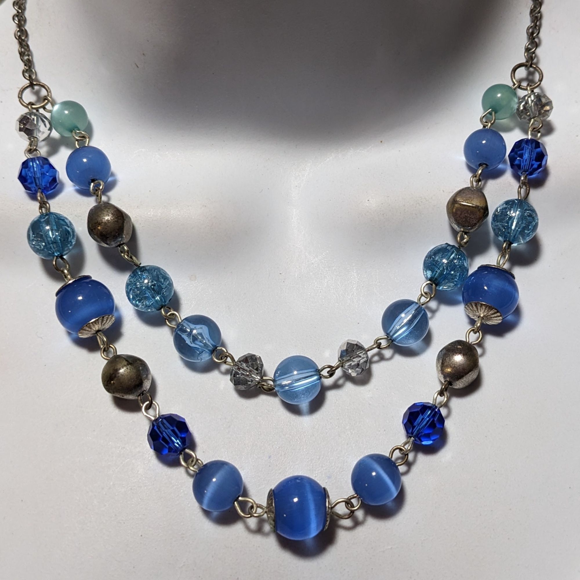 Other Retro Beachy Multilayer Blue And Silver Beaded Necklace Size ONE SIZE - 5 Thumbnail
