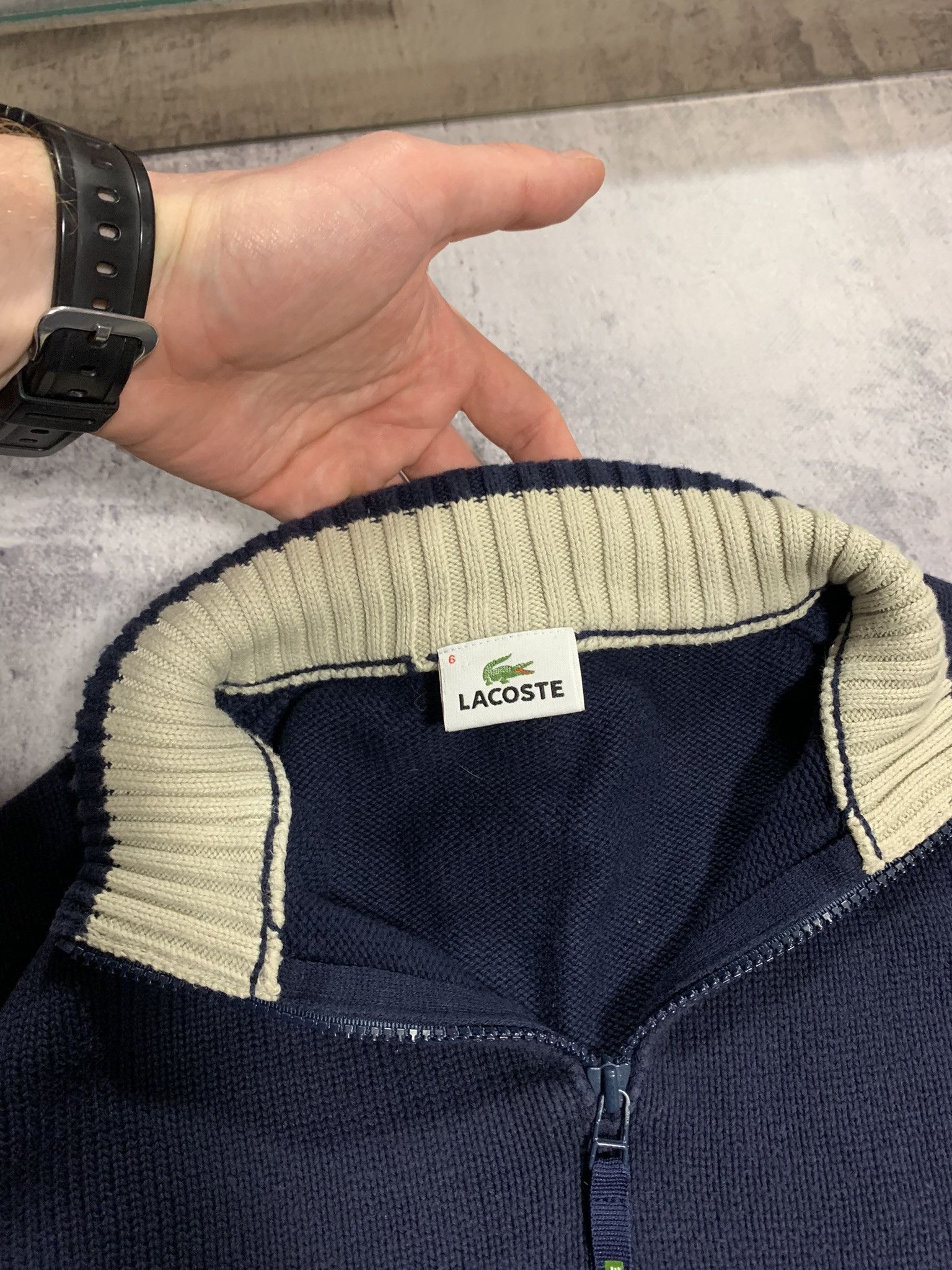 Lacoste Lacoste 1/4 Zip Sweater Minimal Logo Size L Size US L / EU 52-54 / 3 - 3 Thumbnail