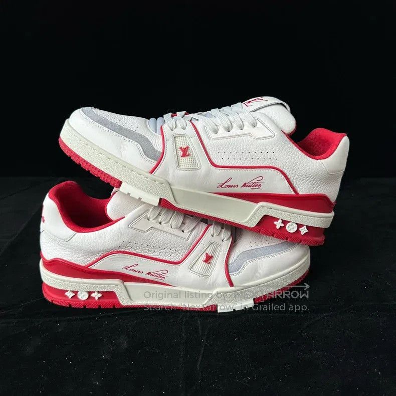 Louis Vuitton Louis Vuitton Trainer White and Red Patchwork Shoes Size US 8.5 / EU 41-42 - 6 Thumbnail