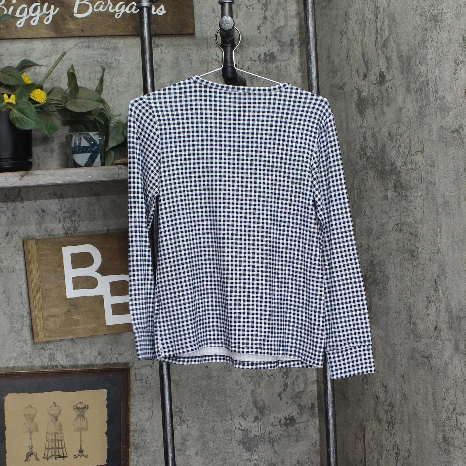 Charter Club New Charter Club Pajama Sleep Top Gingham Check Blue Xs Size XS / US 0-2 / IT 36-38 - 2 Thumbnail