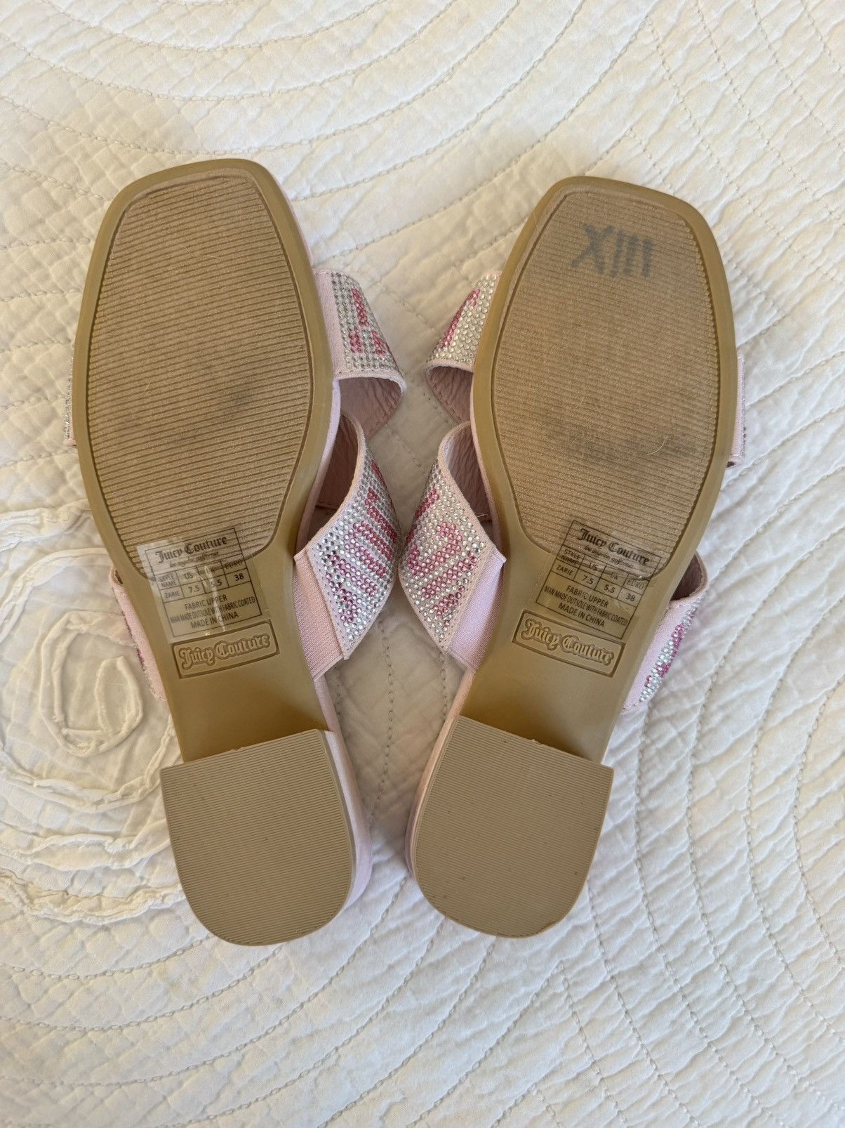 Juicy Couture Juicy Couture Zarie Pink Rhinestone Slide Sandals Size 7.5 Size US 7.5 / IT 37.5 - 8 Thumbnail
