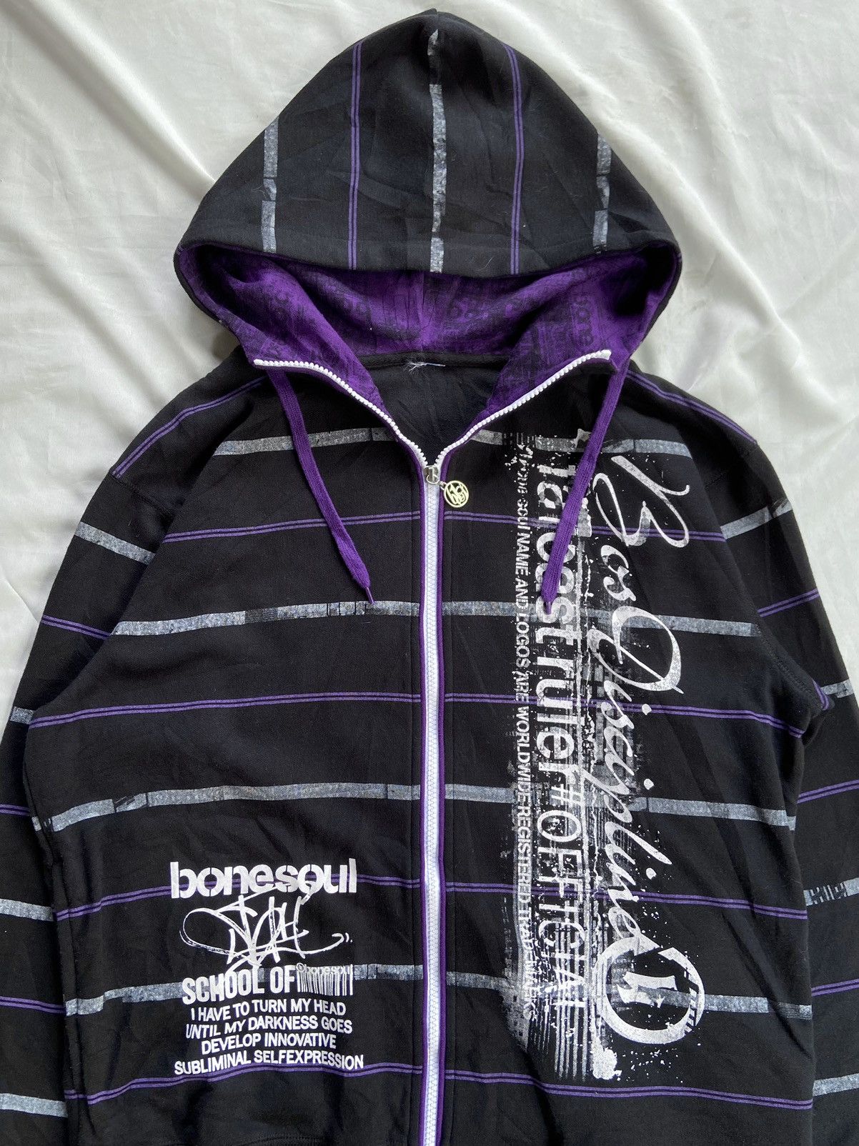Japanese Brand B ONE SOUL I HATE TO TURN MY HEAD ZIP HOODIE Size US L / EU 52-54 / 3 - 4 Thumbnail