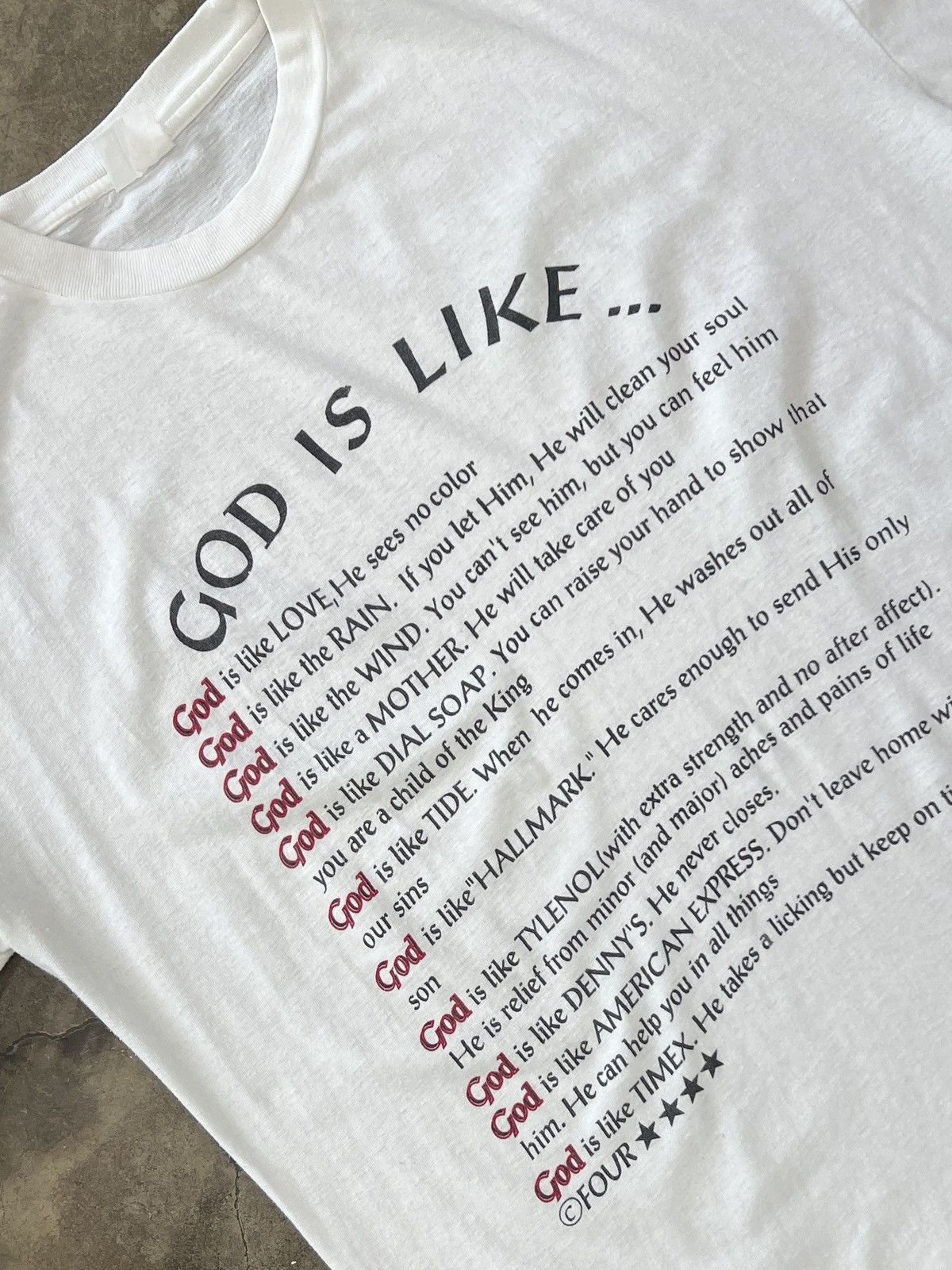 Vintage Vintage God Is Like Religious Love Jesus Tee XL Size US XL / EU 56 / 4 - 1 Thumbnail
