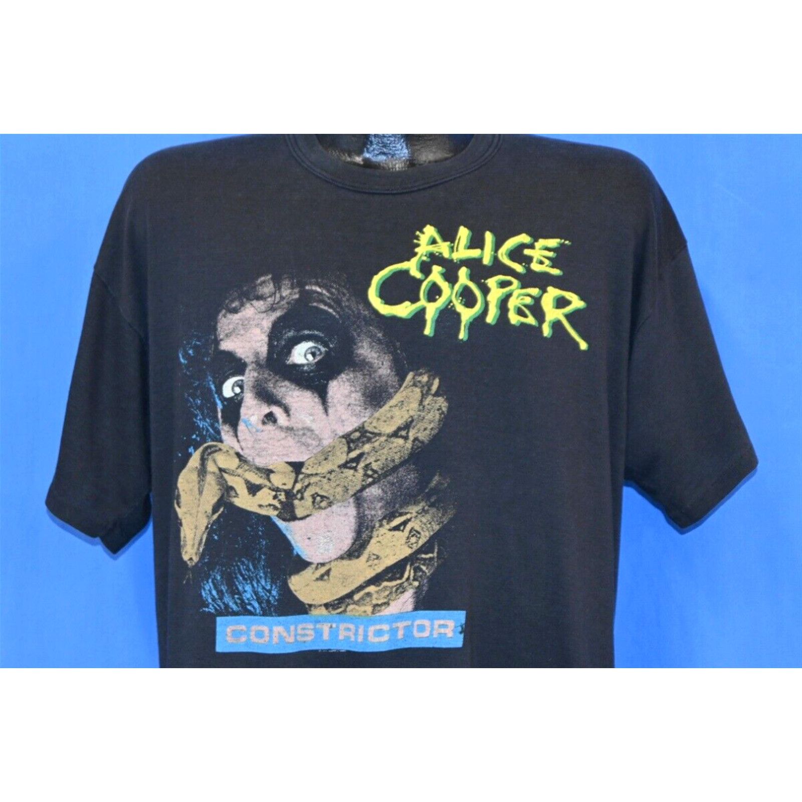 image of Vintage 80's Alice Cooper Constrictor Album Tour '86-'87 Heavy Metal T-Shirt XL in White, Men's