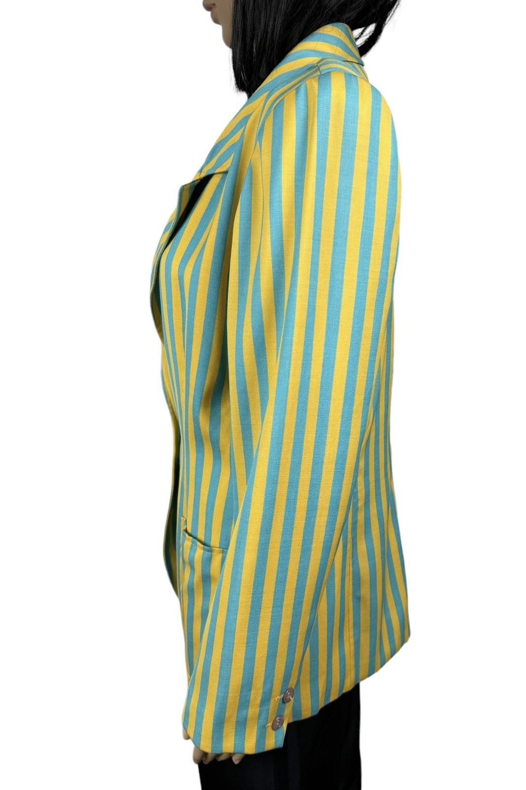 Ungaro Paris × Vintage Vintage Ungaro Paris Striped Blazer Jacket Wool Size 44 Size M / US 6-8 / IT 42-44 - 7 Thumbnail