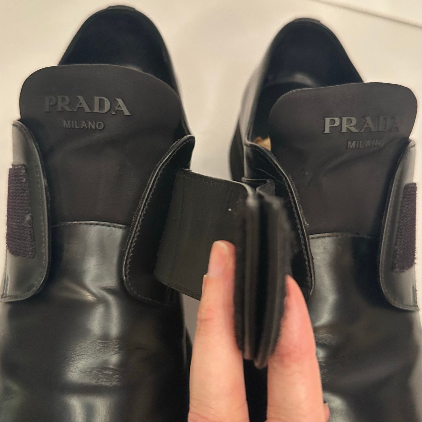 Prada Black Brushed Spazzolato Leather Derby Shoes Size 10 Chunky Platform PRADA MENS SIZE 42 - SPAZZOLATO DERBY BLACK PLATFORM SHOES  main image 3