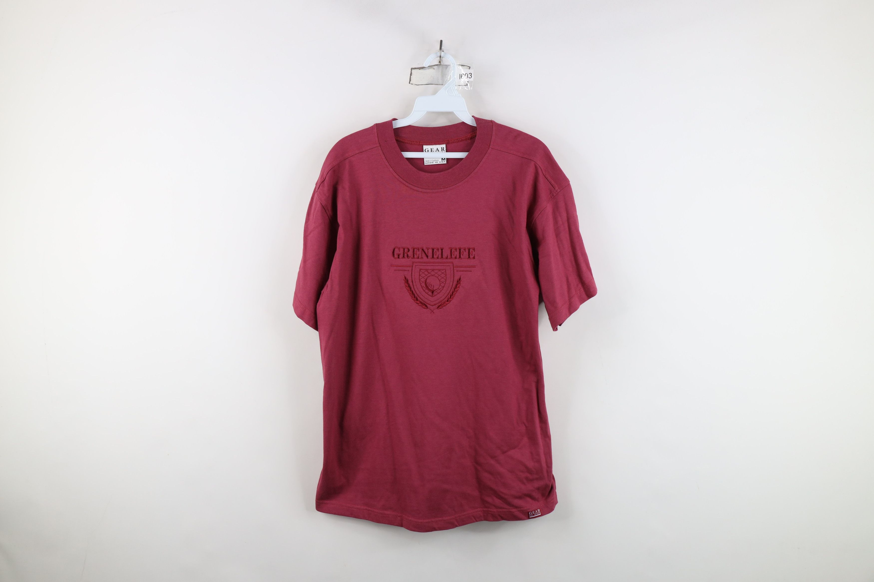 Vintage Vintage 90s Spell Out Grenelefe Golf Course T-Shirt Red USA Size US M / EU 48-50 / 2 - 1 Thumbnail