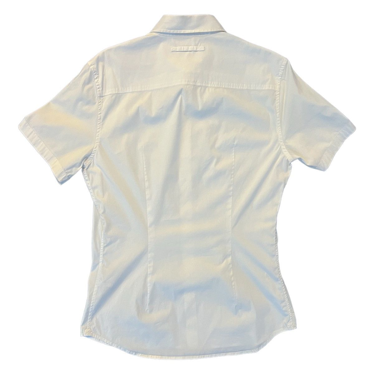 Prada 2000s PRADA RED LABEL WHITE COLLARED SHORT SLEEVE BUTTON UP Size M / US 6-8 / IT 42-44 - 2 Thumbnail