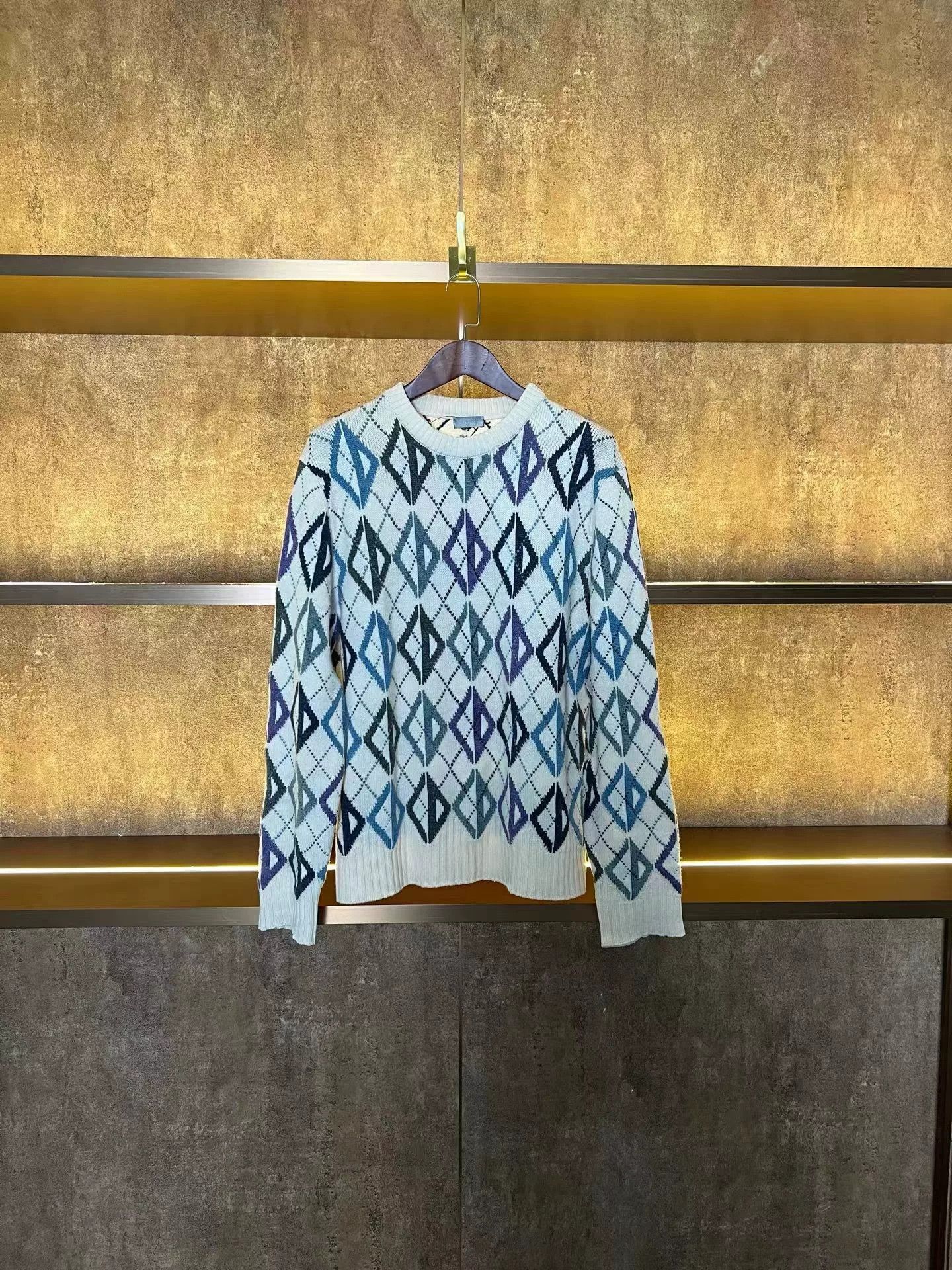 Dior Dior Argyle Virgin Wool Cashmere Sweater Size L Size US L / EU 52-54 / 3 - 1 Thumbnail