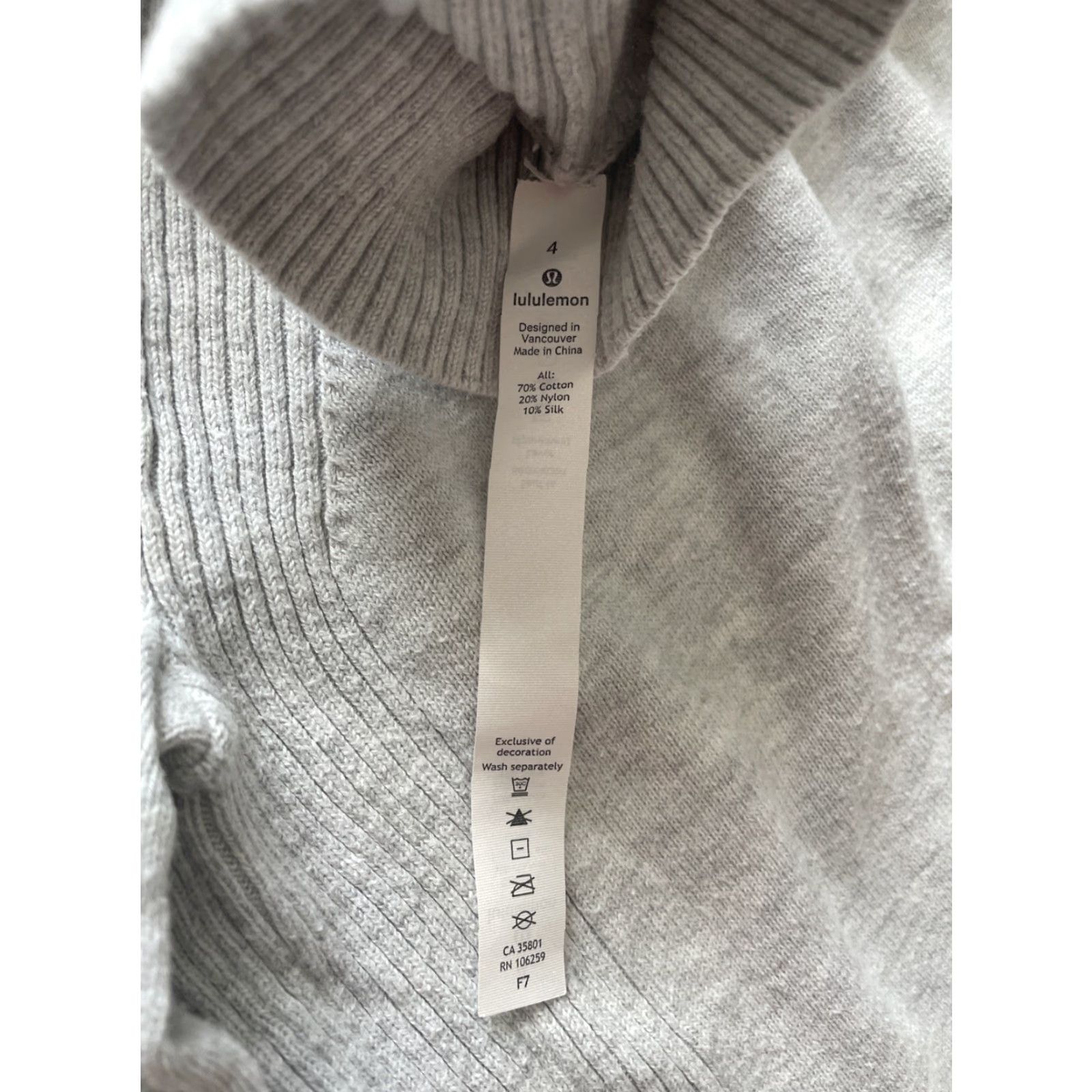 Lululemon Lululemon Gray Keep It Cozy High Neck Sweater Tunic Dress Womens Size 4 Stretch Sweater Dress Size S / US 4 / IT 40 - 3 Thumbnail