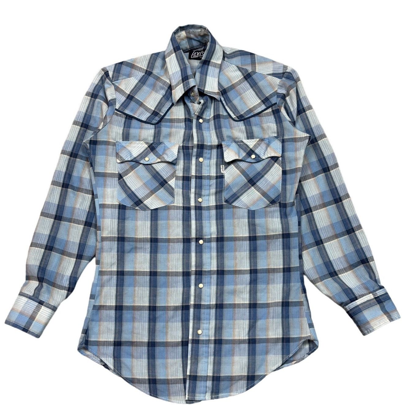 Levi's × Vintage VTG 70s Levi's Pearl Snap Plaid Button Up Shirt Small Size US S / EU 44-46 / 1 - 1 Thumbnail