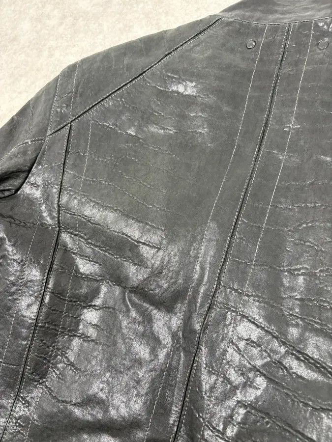 Hugo Boss Hugo Boss Black Eroded Leather Jacket Size US M / EU 48-50 / 2 - 8 Thumbnail