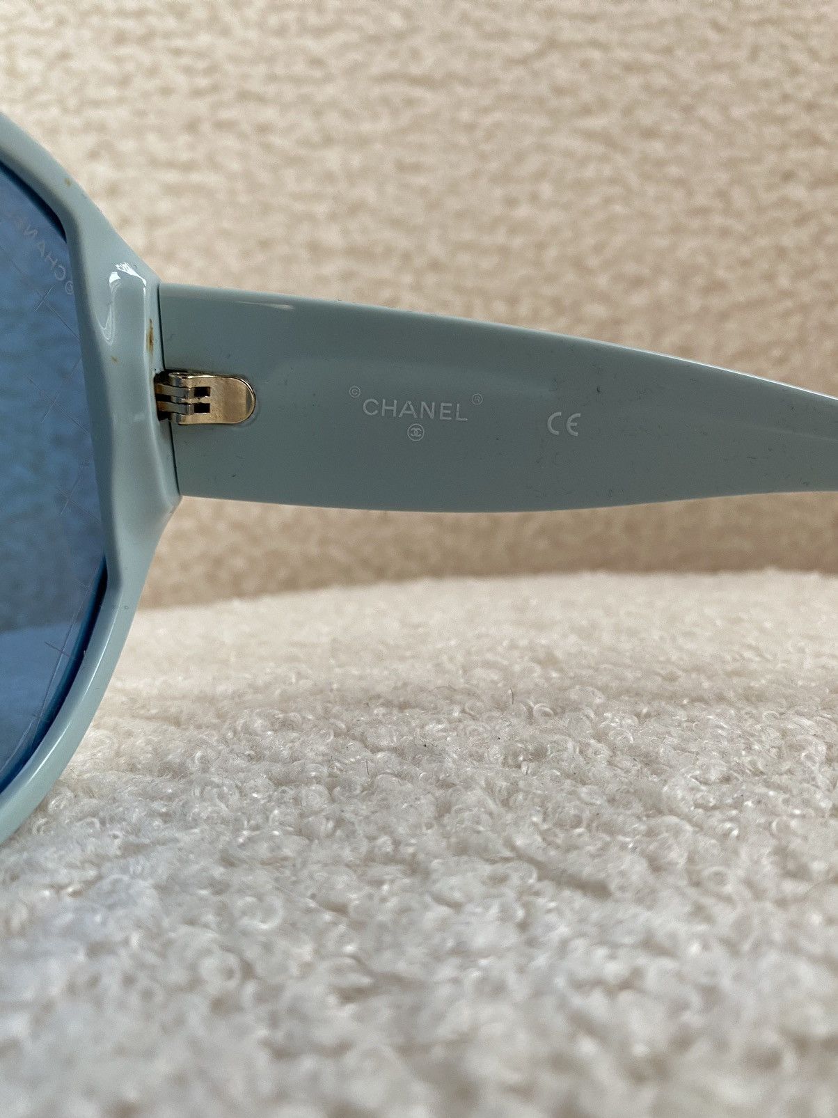 Chanel × Designer Chanel CC Ski Shield Sunglasses Turquoise Baby Blue mirror Size ONE SIZE - 8 Thumbnail