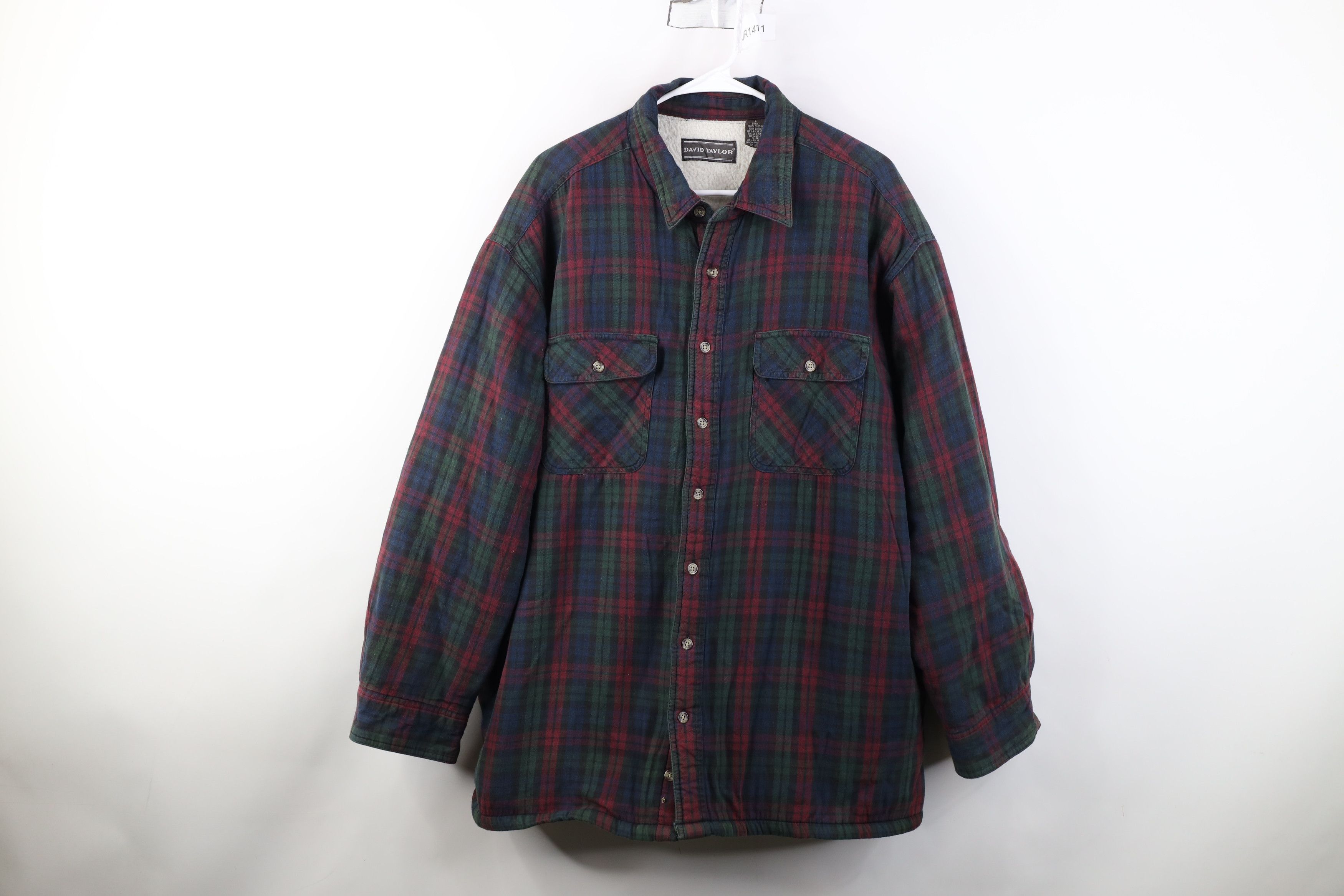 Vintage Vintage 90s Streetwear Fleece Lined Flannel Shirt Jacket Jac Size US L / EU 52-54 / 3 - 1 Thumbnail