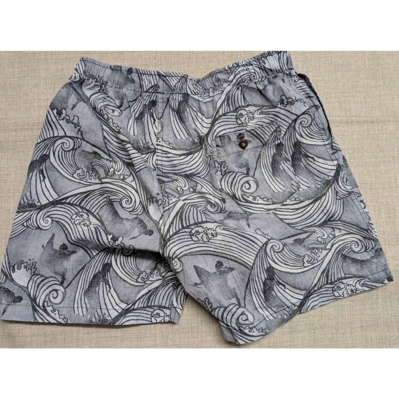 Vintage VINTAGE BambooBoxer USA made 1980s swim shorts SURF cotton Hawaiian gray 30 Mens Size US 30 / EU 46 - 2 Thumbnail