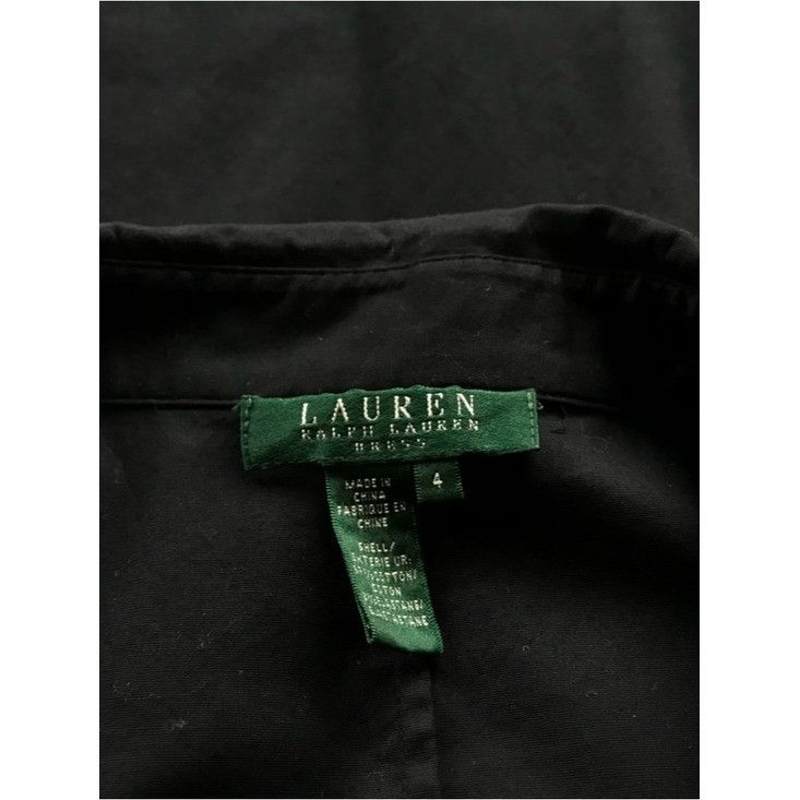 Ralph Lauren Ralph Lauren Pleated Puff Sleeve Black Midi Wrap Shirt Dress Size S / US 4 / IT 40 - 2 Thumbnail