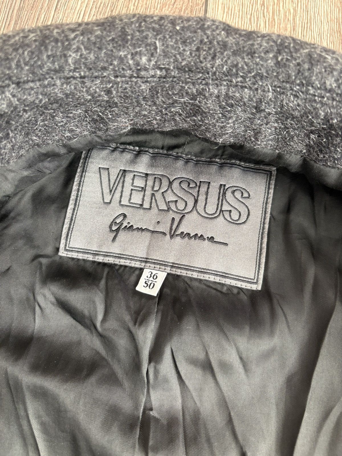 Versace × Versus Versace Vintage 80s Versus Gianni Versace Button/Zip Wool Coat Size US M / EU 48-50 / 2 - 10 Thumbnail