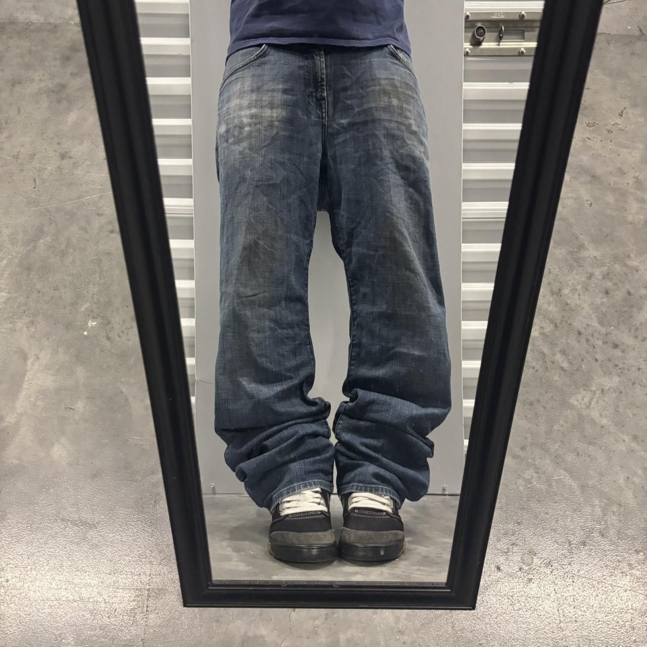Japanese Brand × Vintage Crazy Vintage Y2K/2000s Grunge Dark Wash Streetwear Denim Jeans! Size US 34 / EU 50 - 1 Thumbnail