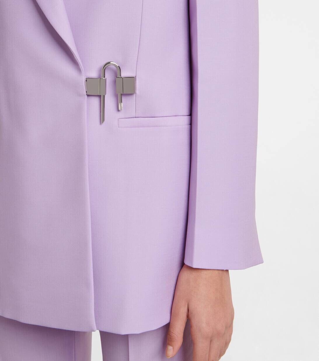Givenchy NWT $3,975 FW21 RUNWAY Lilac Padlock Jacket Pant Suit Set Size 27" / US 4 / IT 40 - 23 Thumbnail
