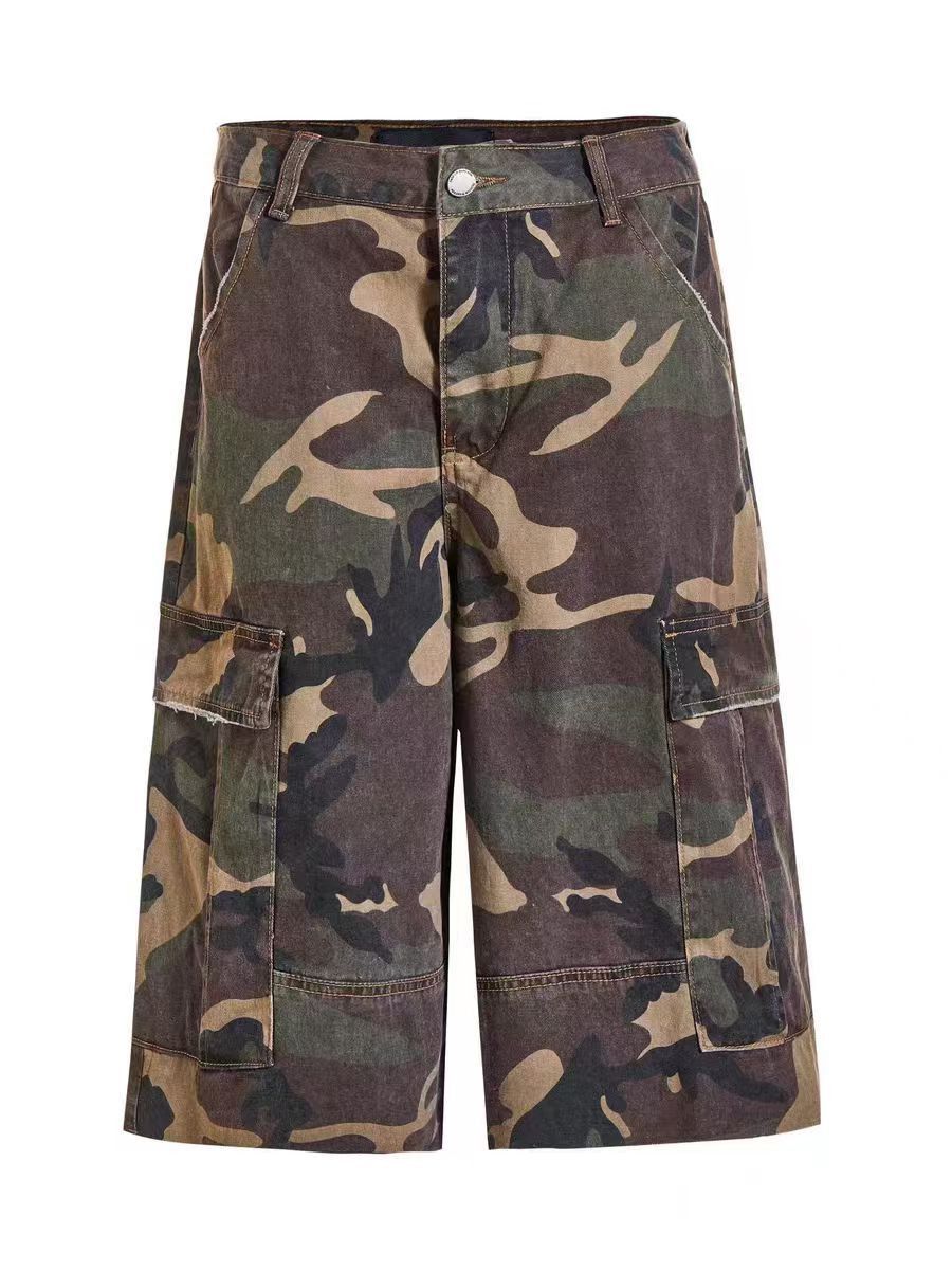 Japanese Brand Vintage Washed Camo Multi-Pocket Workwear Casual Shorts Size US 32 / EU 48 - 5 Thumbnail
