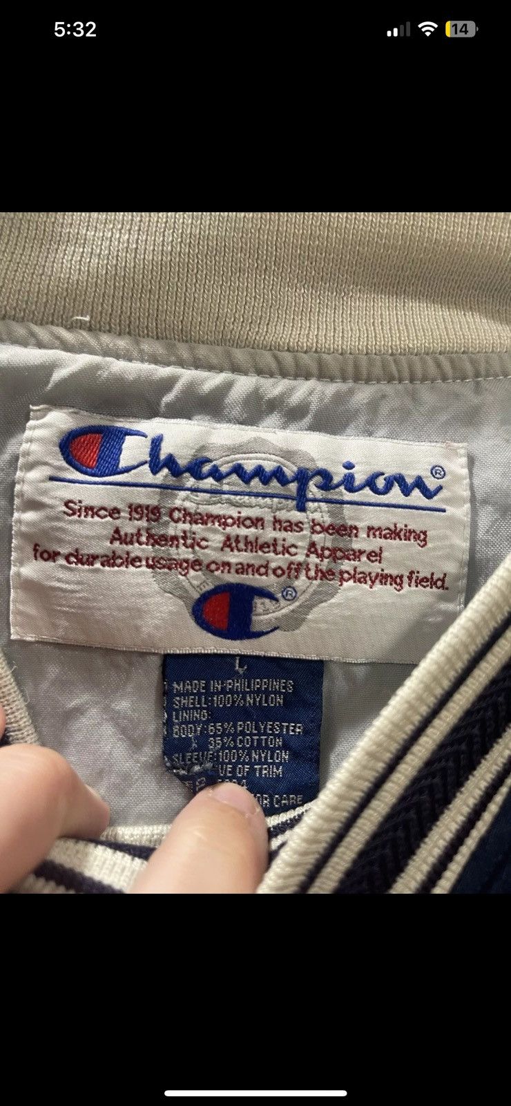 Champion × Vintage Vintage Champion Mens Pullover Windbreaker Size US L / EU 52-54 / 3 - 2 Thumbnail