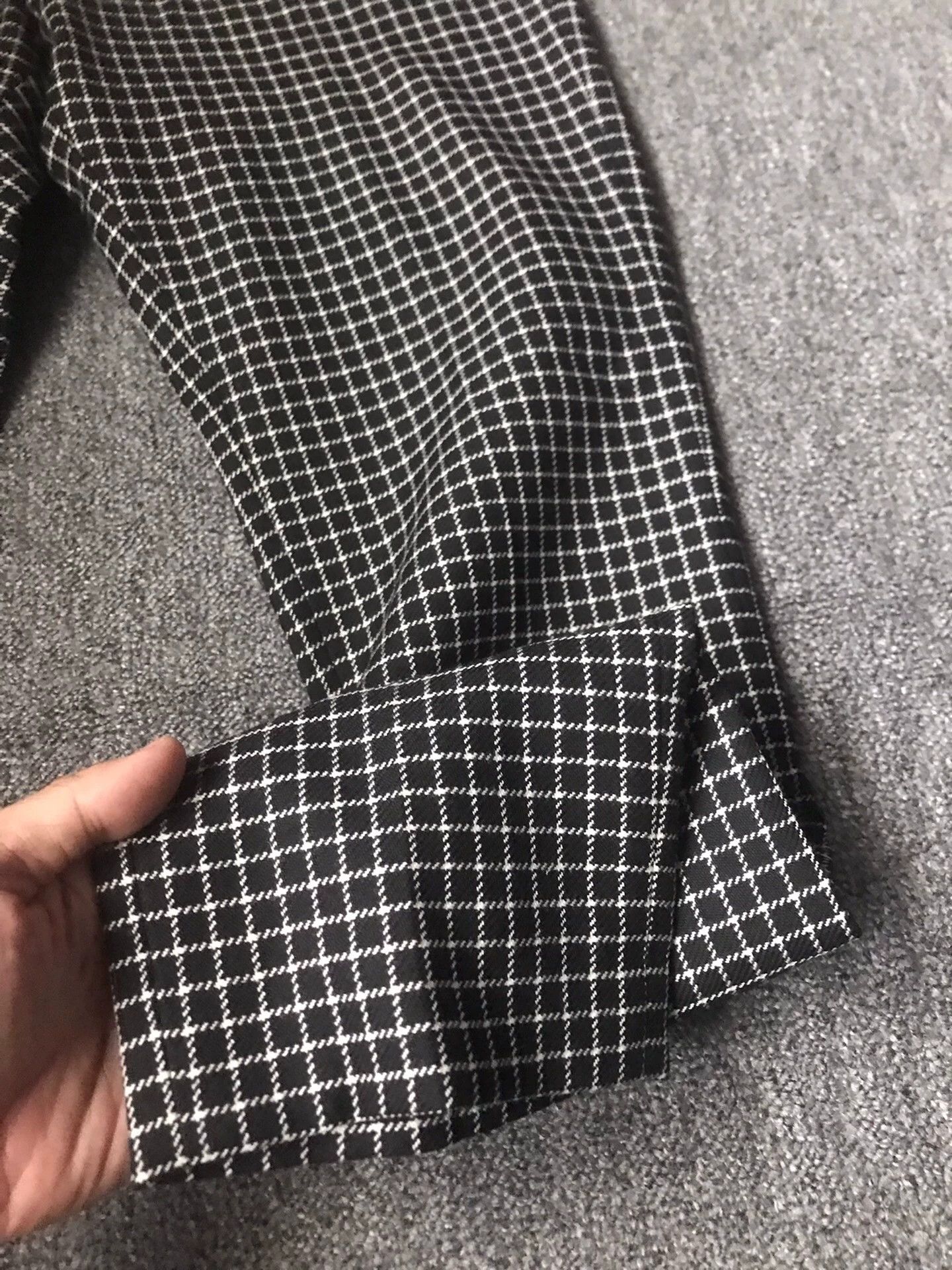 AMI Ami all wool small check straight-leg 38 chinos Size US 38 / EU 54 - 3 Thumbnail