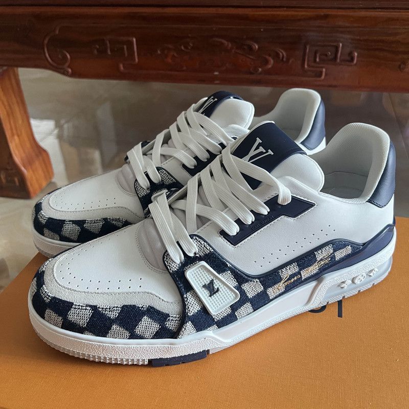 Louis Vuitton Louis Vuitton x Nigo Low-Top Denim Trainers -2508 Size US 9 / EU 42 - 1 Thumbnail