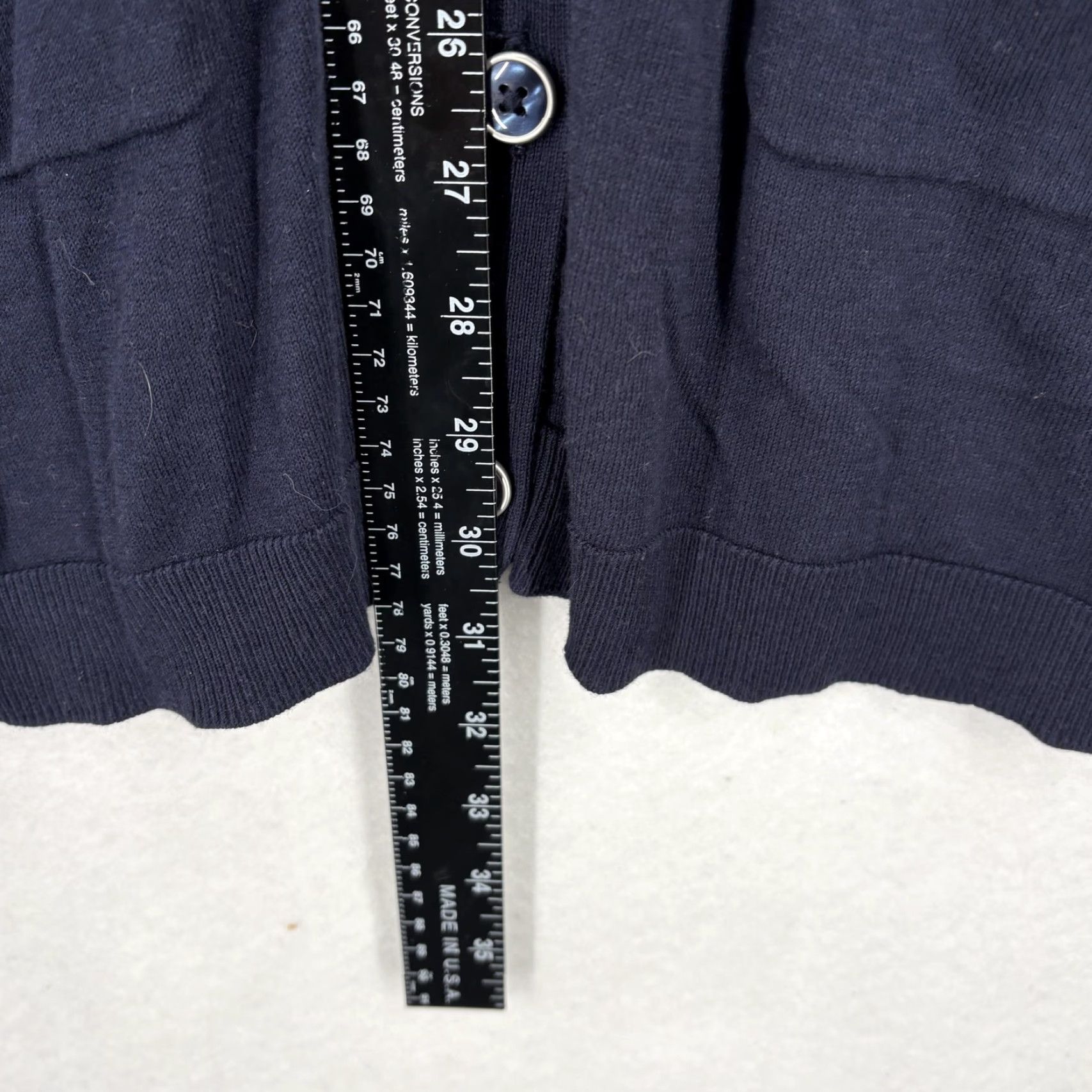 Talbots Talbots Cardigan Sweater Womens 1X Navy Blue Longline Button Front Pockets Rayon Size XL / US 12-14 / IT 48-50 - 6 Thumbnail