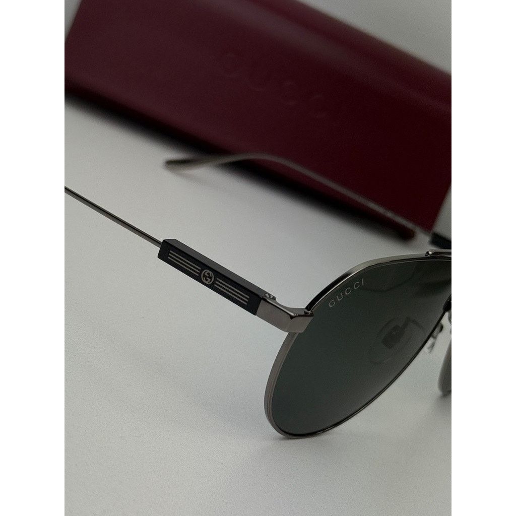 Gucci NEW Gucci GG1311S Ruthenium Aviator Unisex Sunglasses $565 Size ONE SIZE - 5 Thumbnail