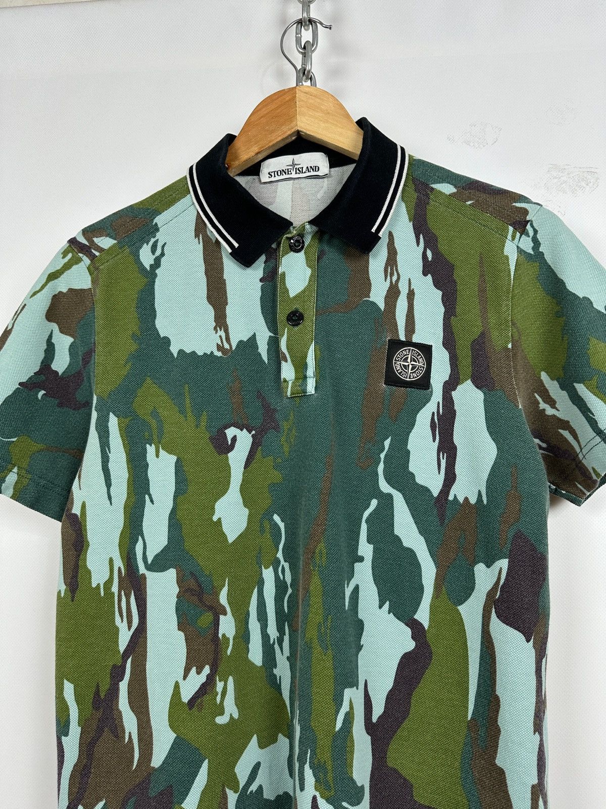 Stone Island Vintage Stone Island Camouflage Polo T-Shirt Size US S / EU 44-46 / 1 - 4 Thumbnail